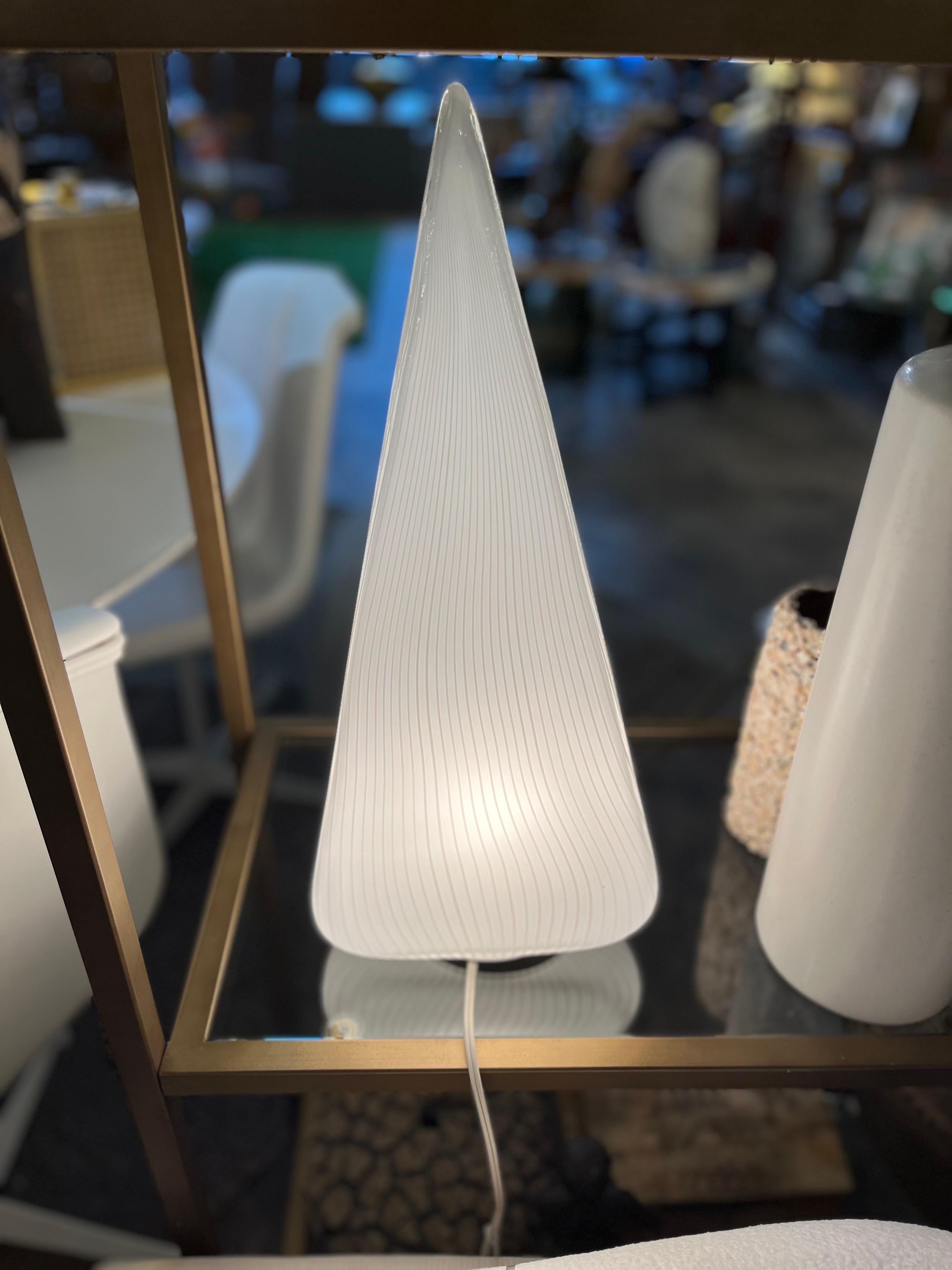 Glass Mid-Century Modern Murano glass pyramid table lamp by Vierti
