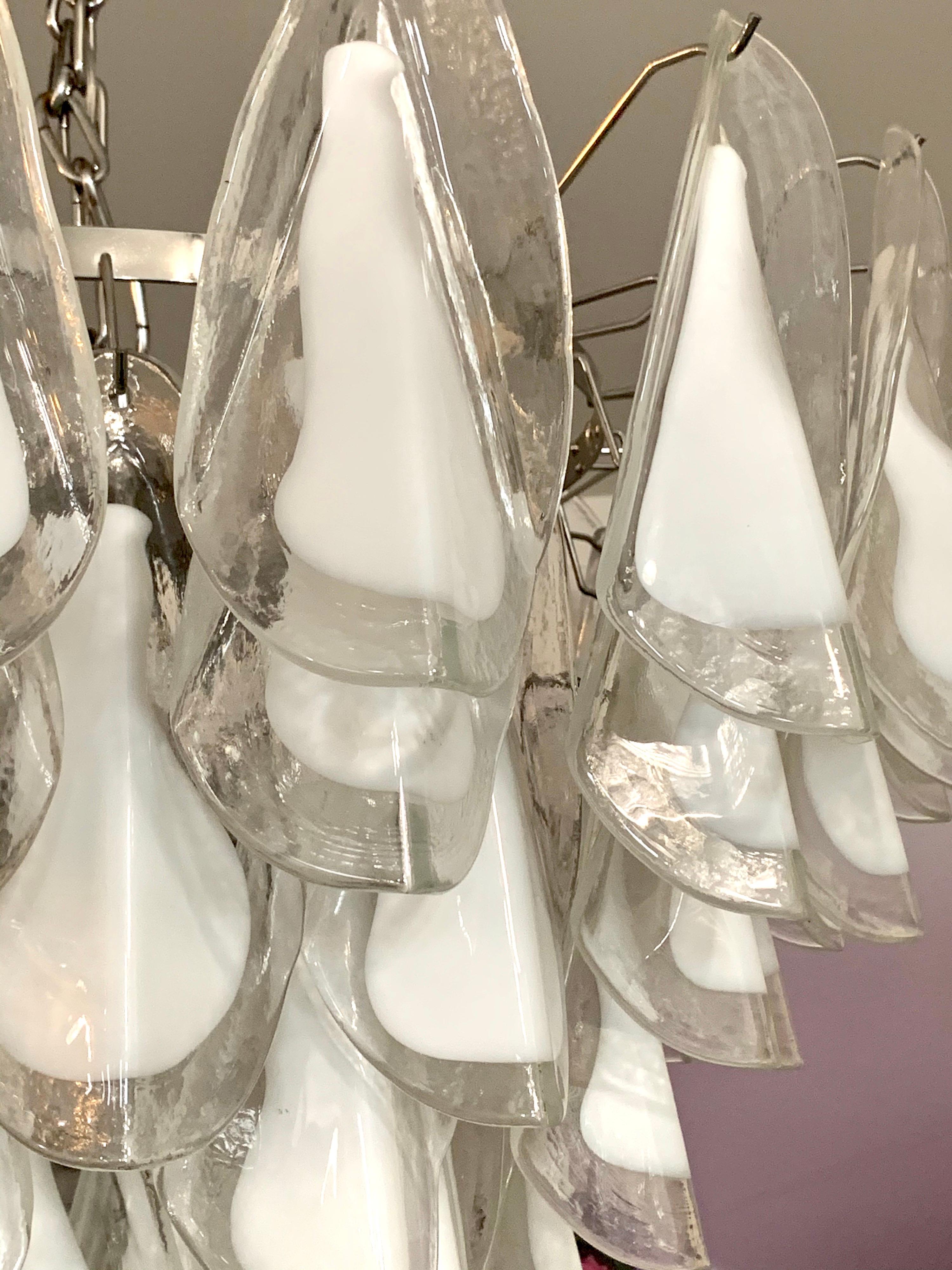Mid-Century Modern Murano Glass Round Waterfall Chandelier 1