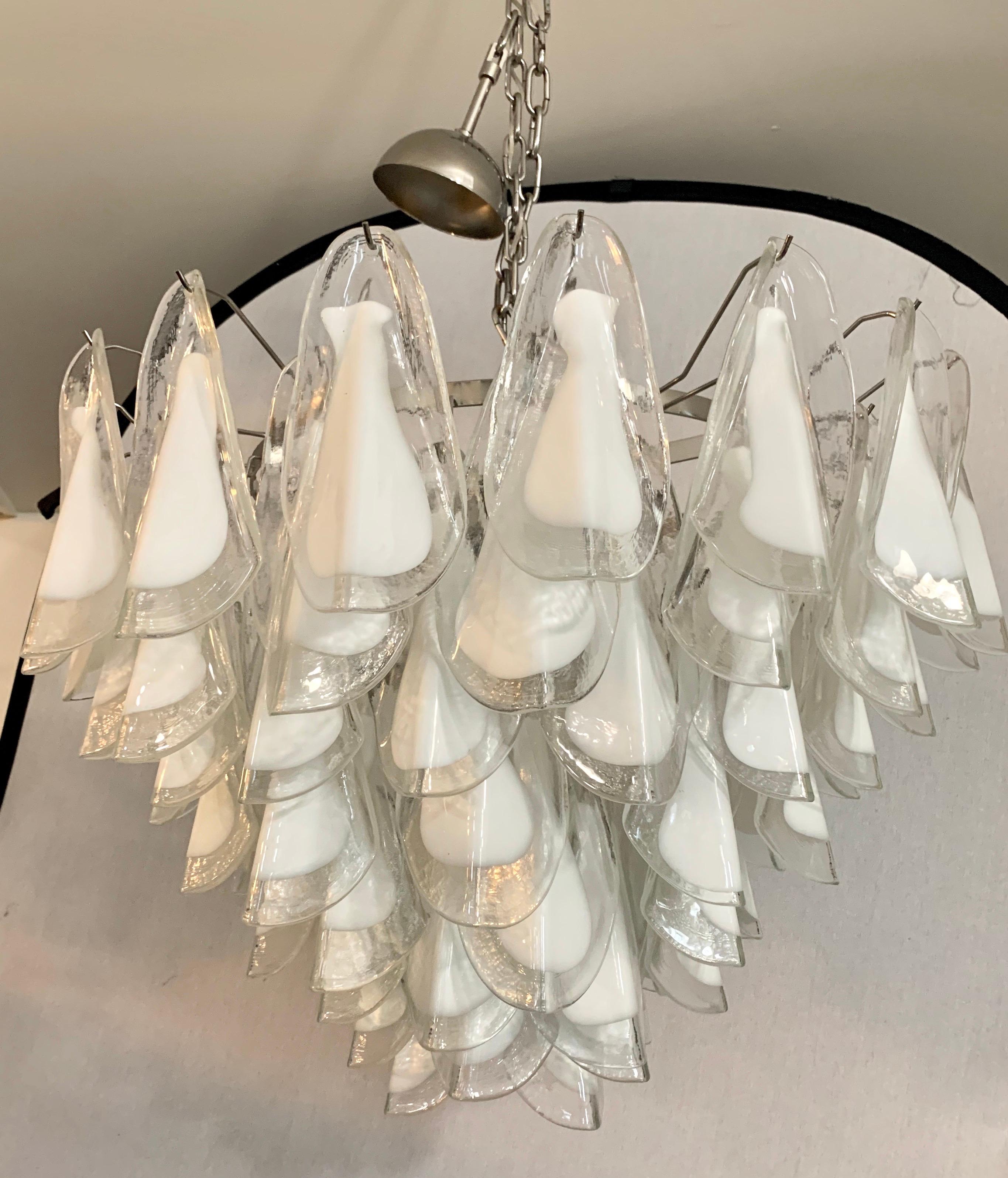 Mid-Century Modern Murano Glass Round Waterfall Chandelier 2