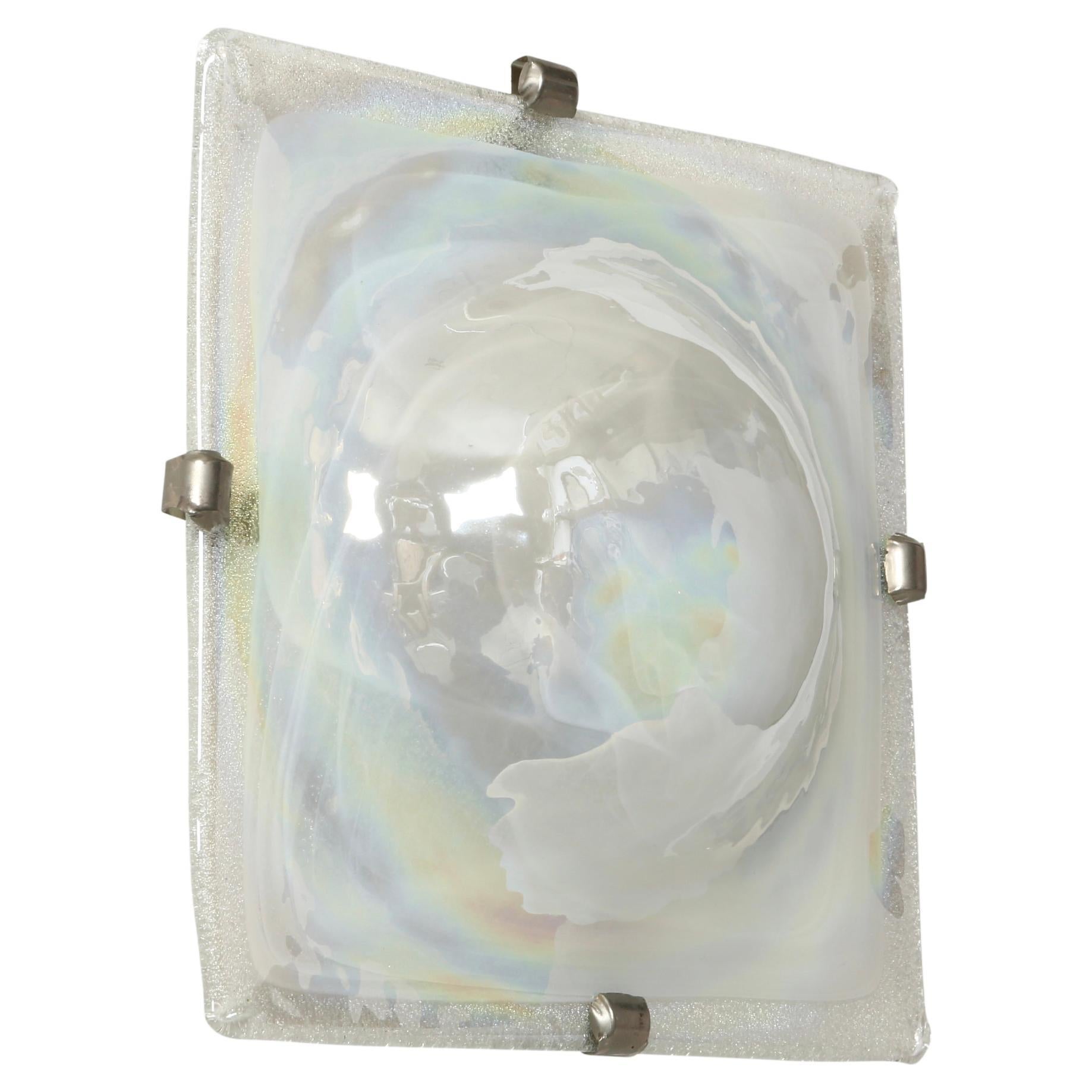 Mid-century modern Murano glass sconces.
Made in Italy in 1960s.
Murano glass in mother of pearl color.
Each sconce takes 1 medium base bulb.
Complimentary US rewiring upon request.
Price is for a pair.

We take pride in bringing our vintage