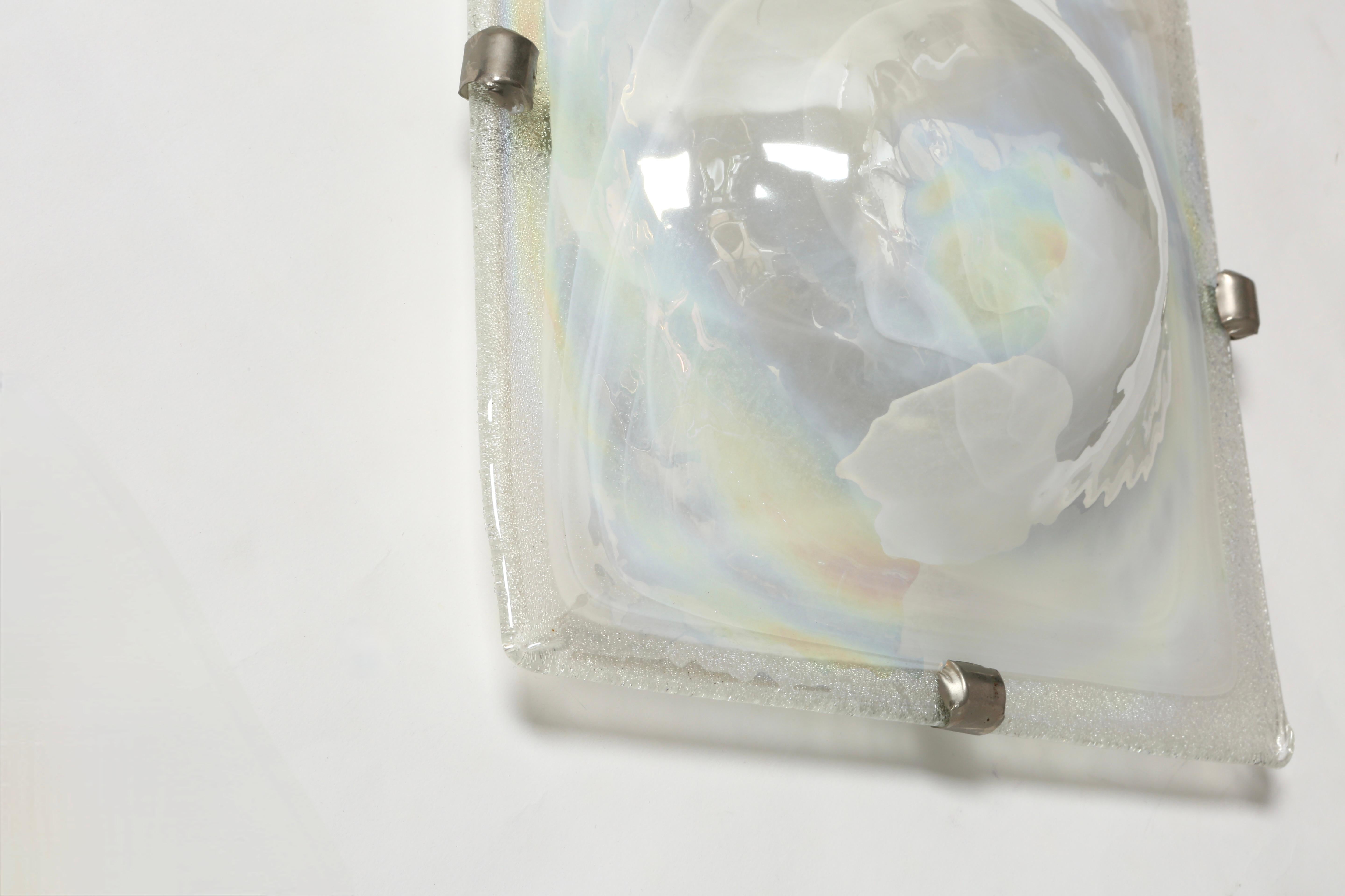 Apliques de cristal de Murano modernos de mediados de siglo, un par en Bueno estado para la venta en Brooklyn, NY