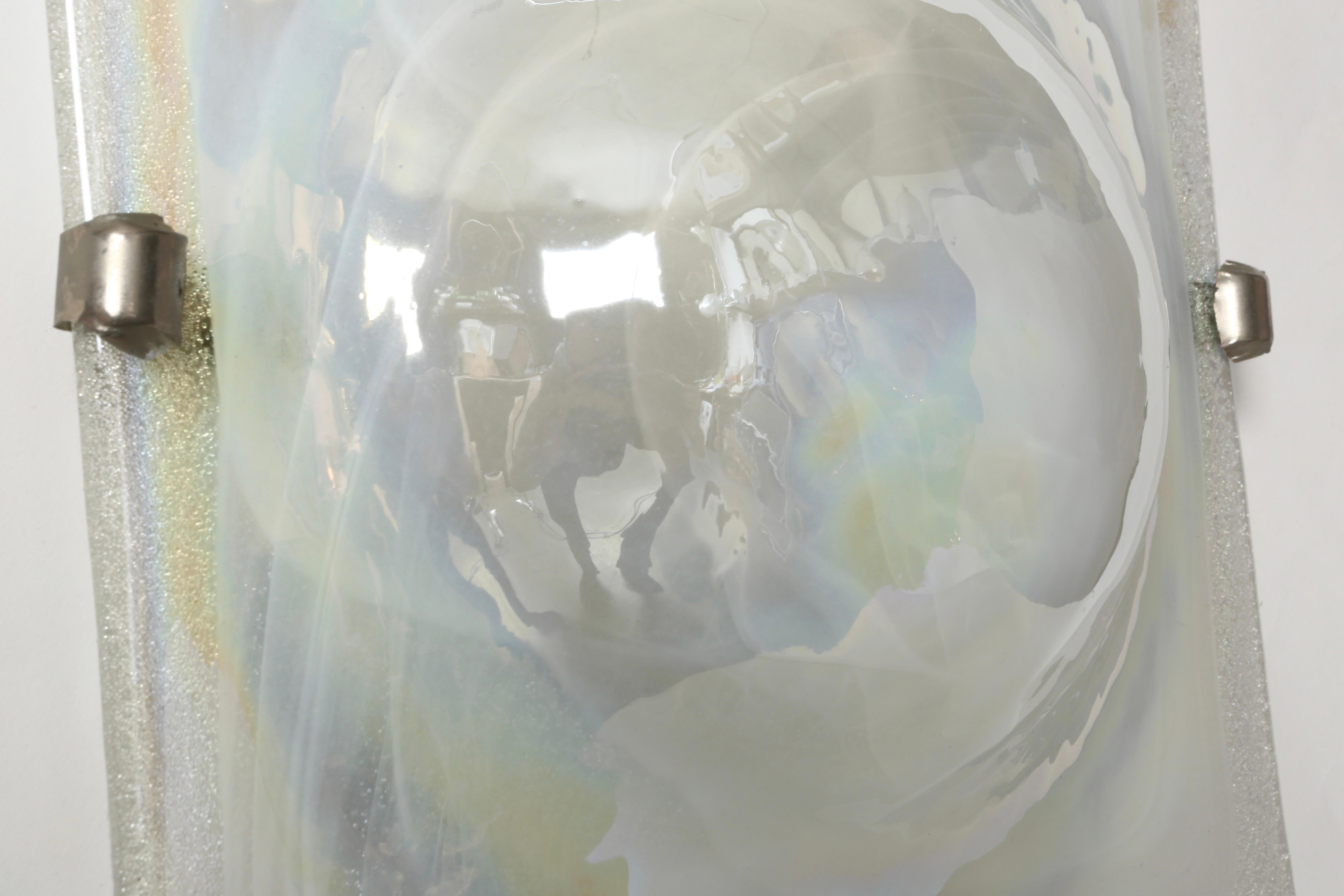 Apliques de cristal de Murano modernos de mediados de siglo, un par Metal en venta