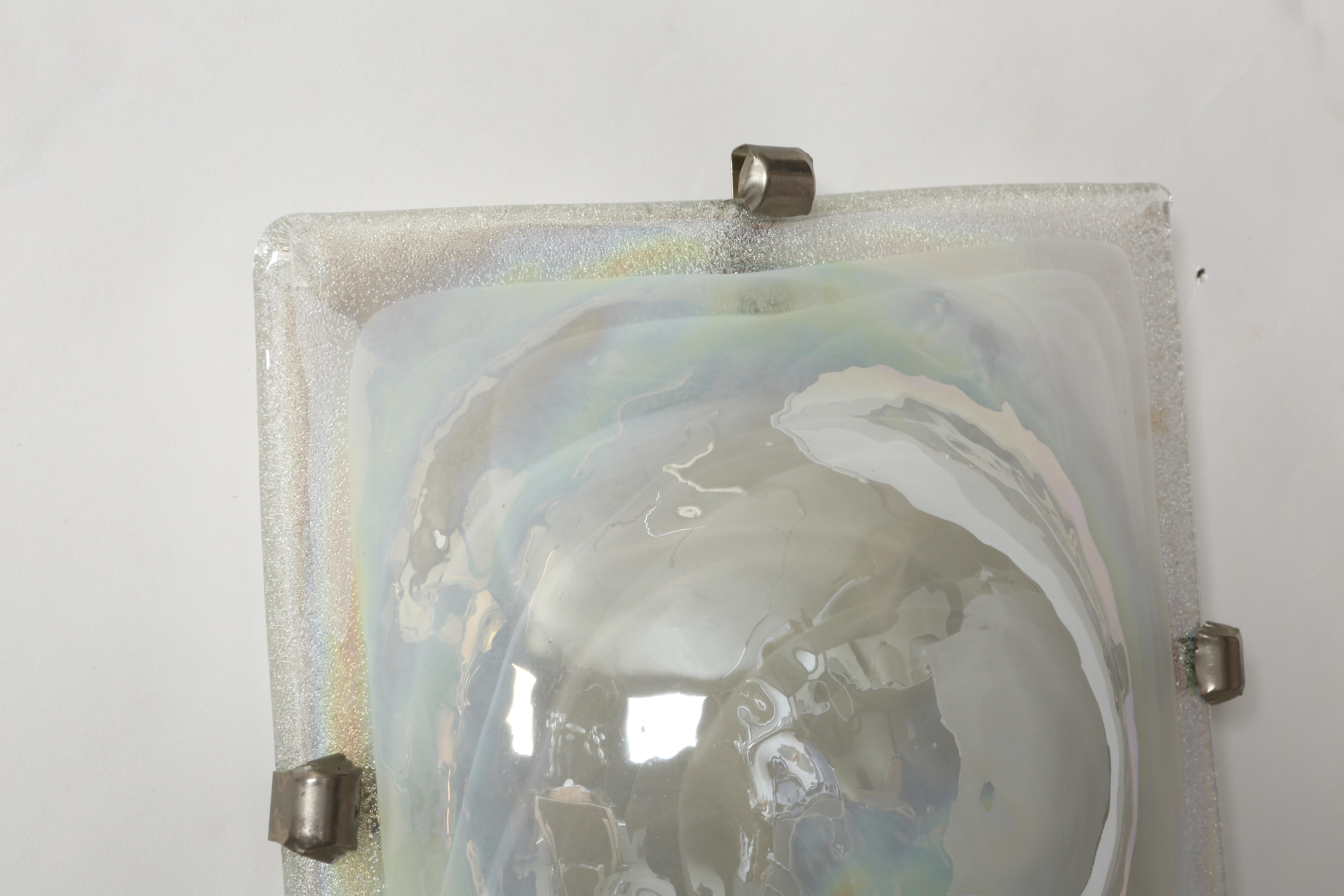 Apliques de cristal de Murano modernos de mediados de siglo, un par en venta 2