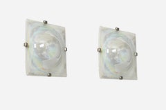 Mid-Century Modern Murano Glass Sconces in Mother of Pearl color, Italy 1960s