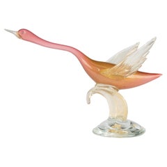 Mid Century Modern Murano Glass Sculpture - Salviati - Flying Bird