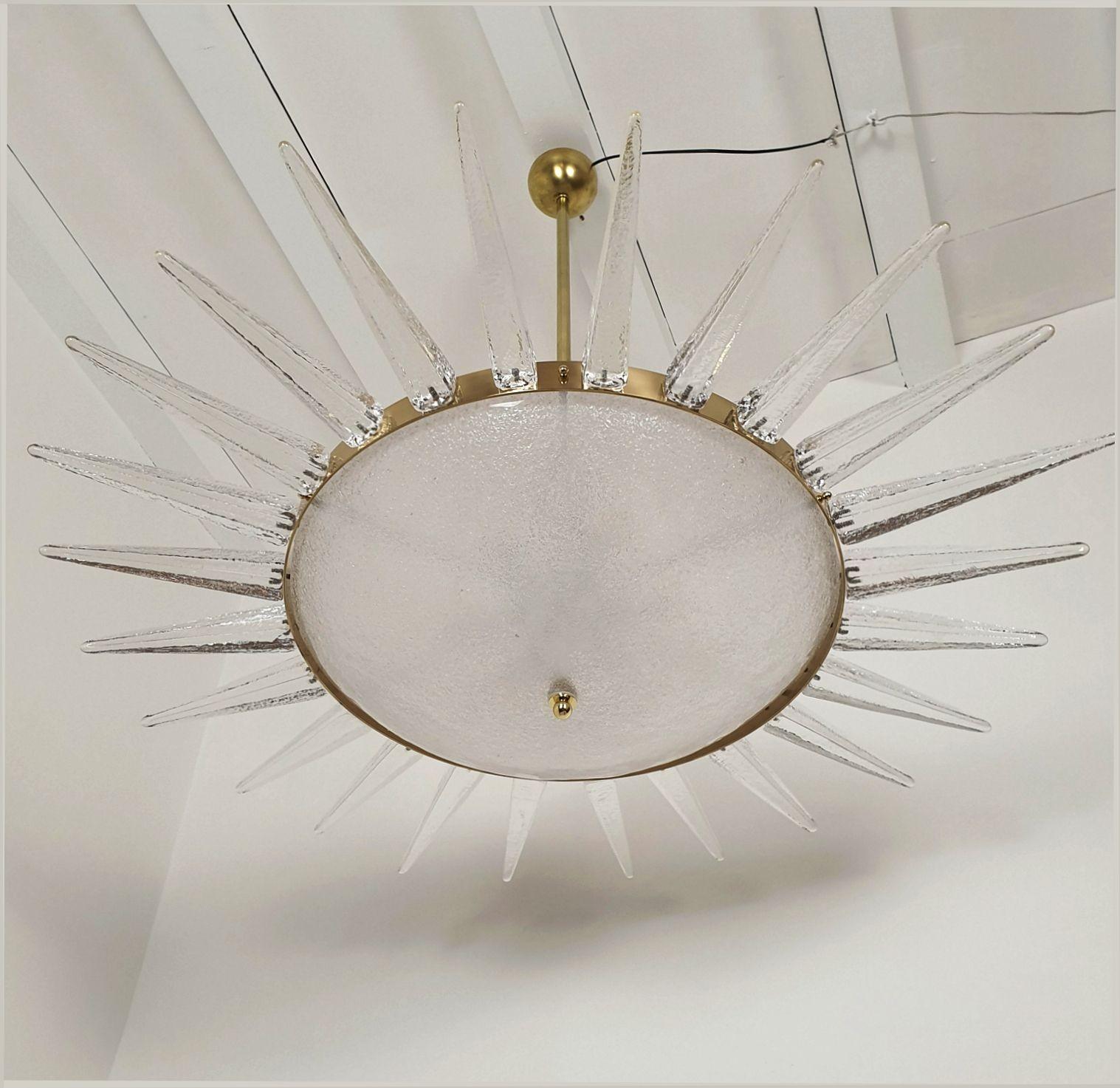 Murano Glas Sputnik Kronleuchter aus der Mitte des Jahrhunderts (Moderne der Mitte des Jahrhunderts) im Angebot