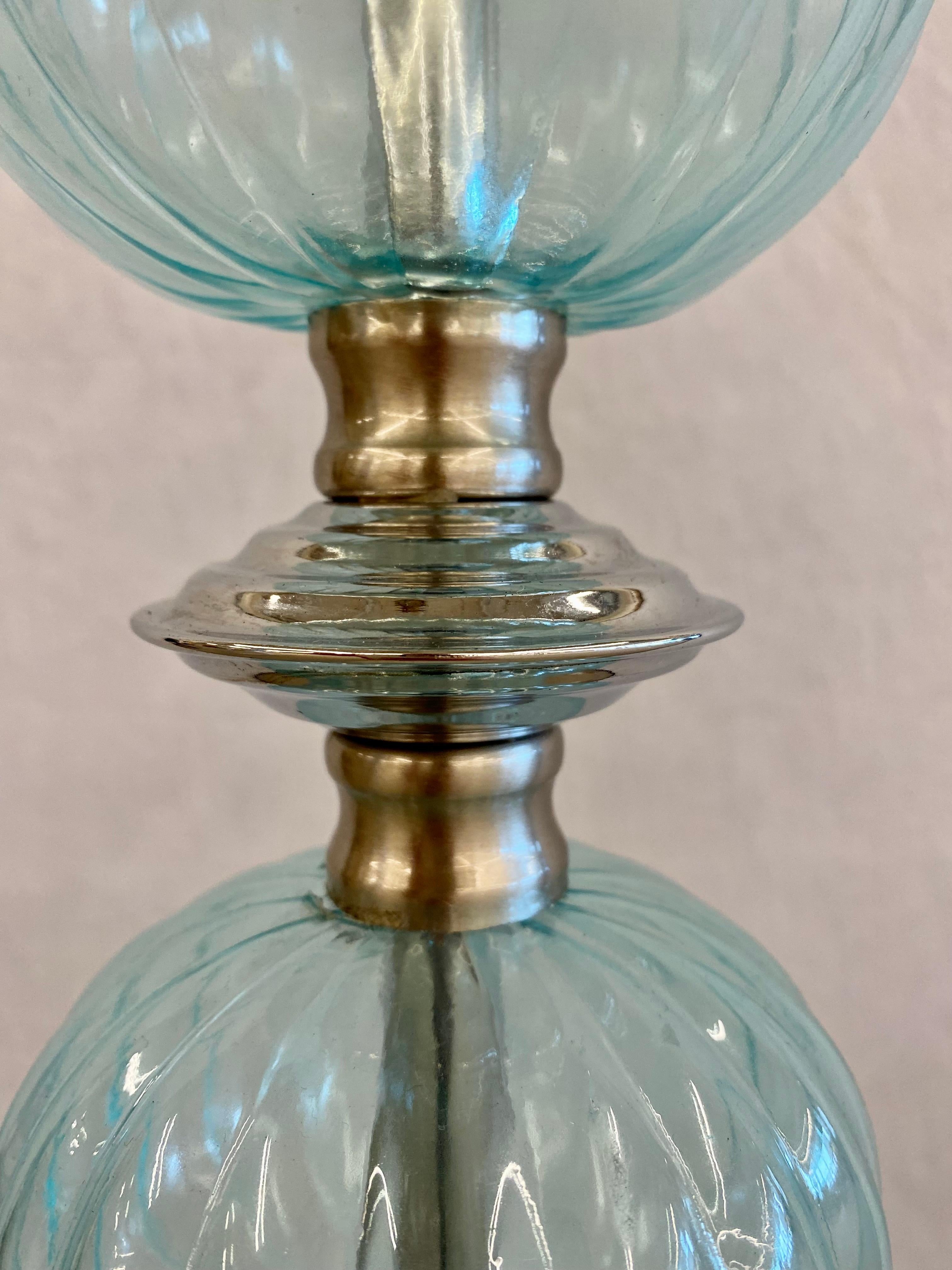 Metal Mid-Century Modern Murano Glass Standing Floor Lamp