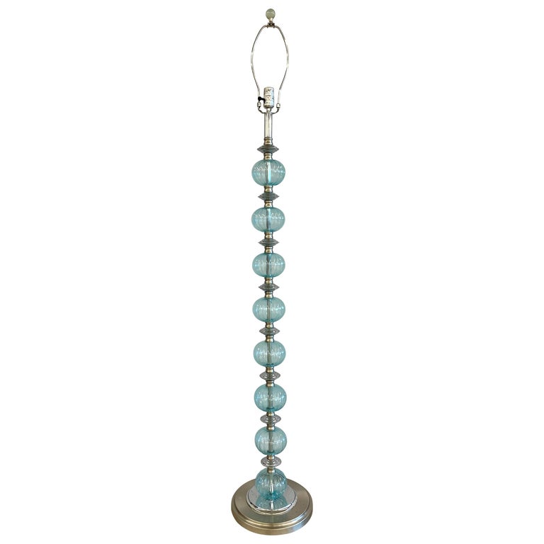 Mid-Century Modern Murano Glass Standing Floor Lamp For Sale