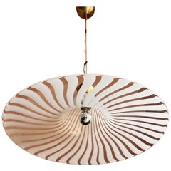 Mid-Century Modern Murano glass swirl pendant light, Italy, 1970