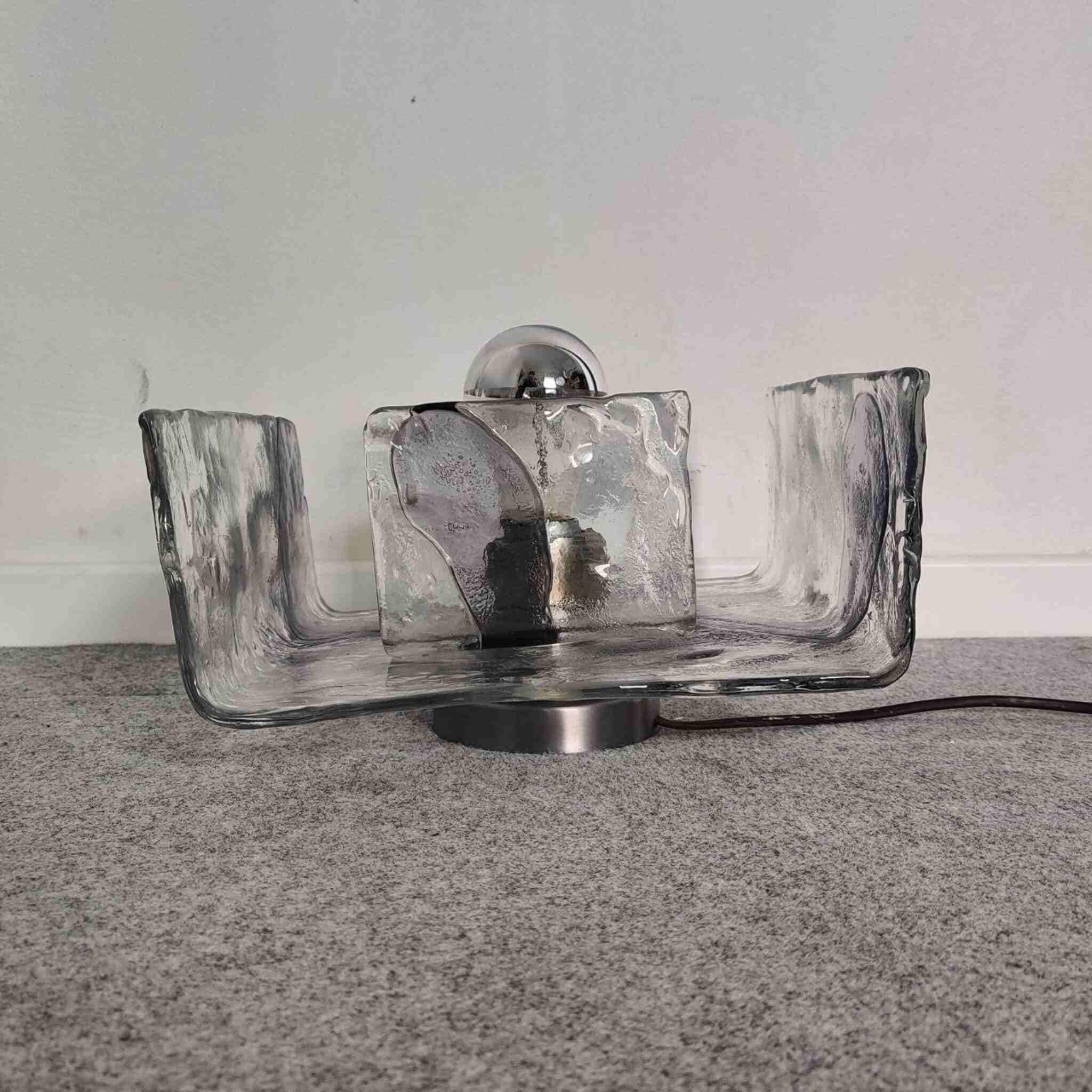 Lámpara de sobremesa de cristal de Murano moderno de mediados de siglo de Mazzega, Italia, años 70 Italiano en venta