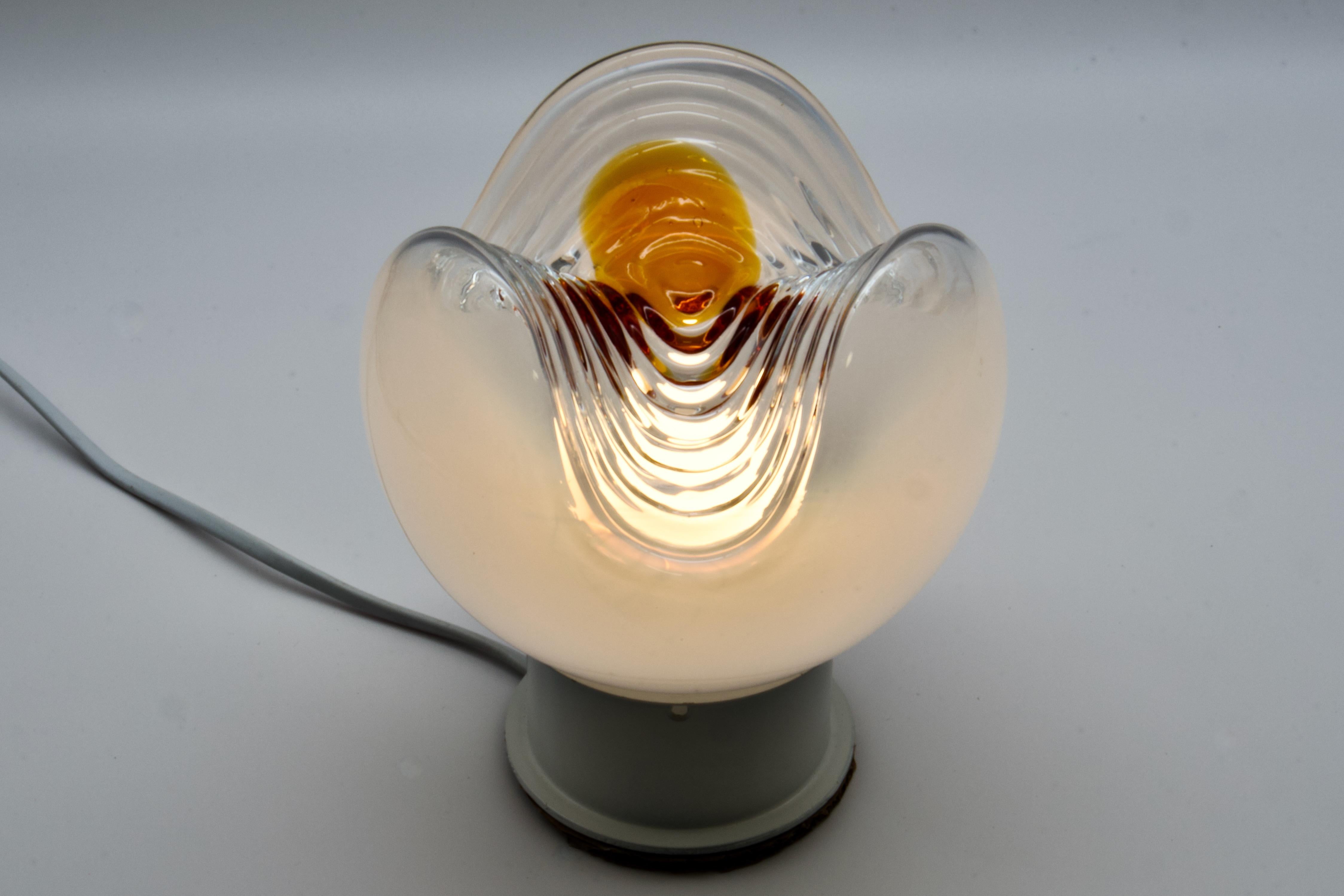 Magnifique lampe de bureau en verre de Murano, Mazzega, Italie, 1970 en vente 2