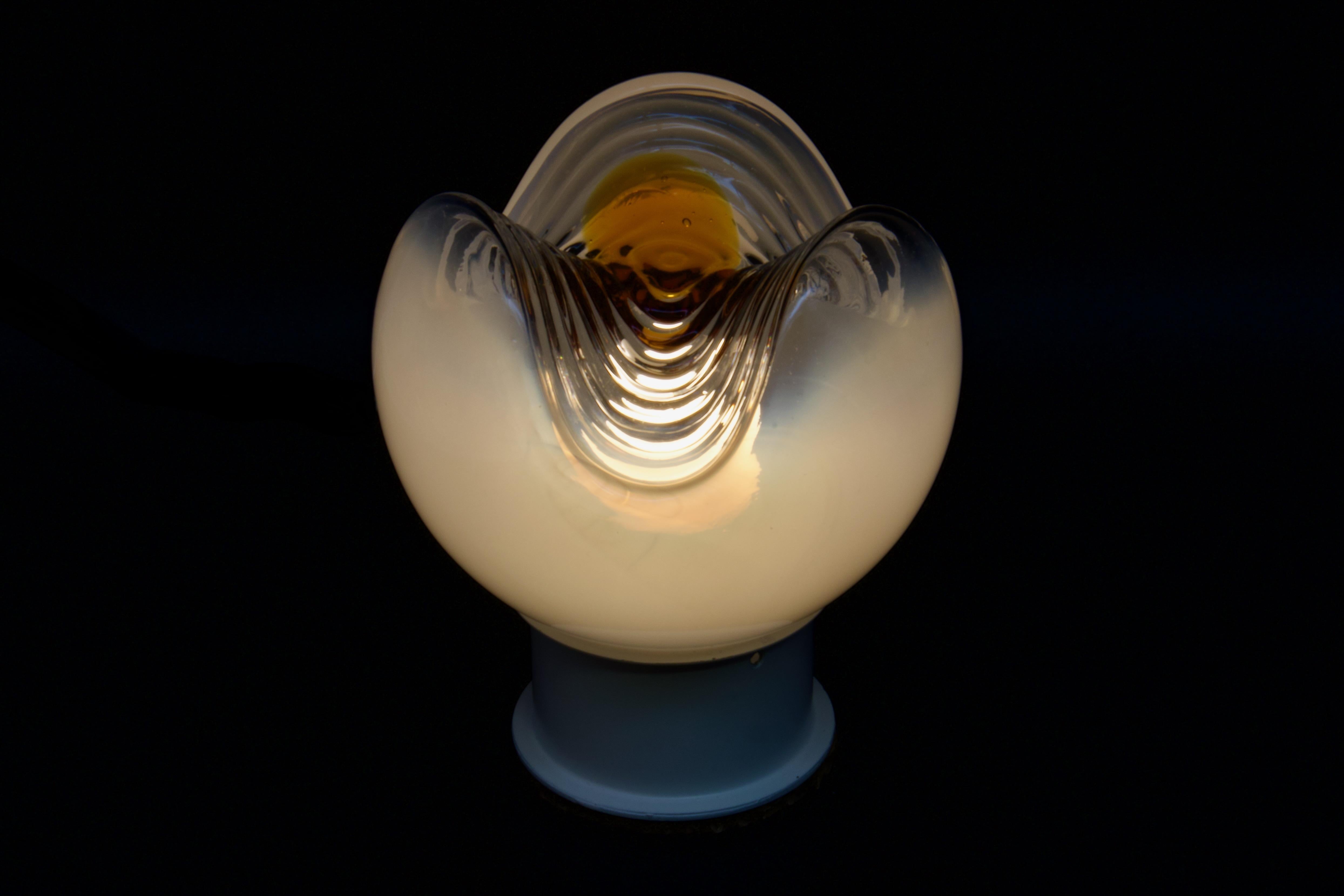 Mid-Century Modern Mesmerizing Murano Glass Table Lamp, Mazzega Italy 1970s For Sale