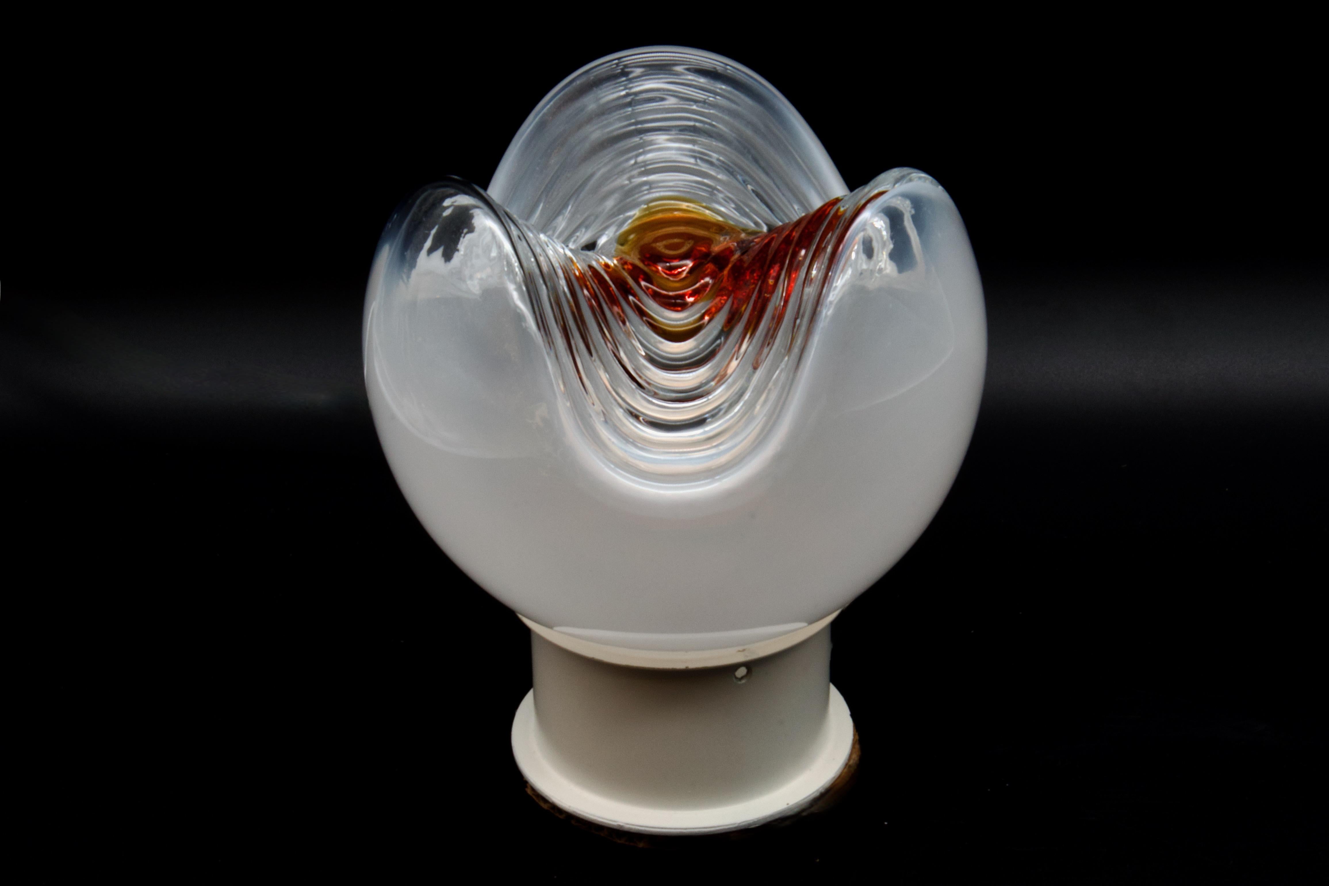 Mesmerizing Murano Glass Table Lamp, Mazzega Italy 1970s In Good Condition For Sale In Grand Cayman, KY