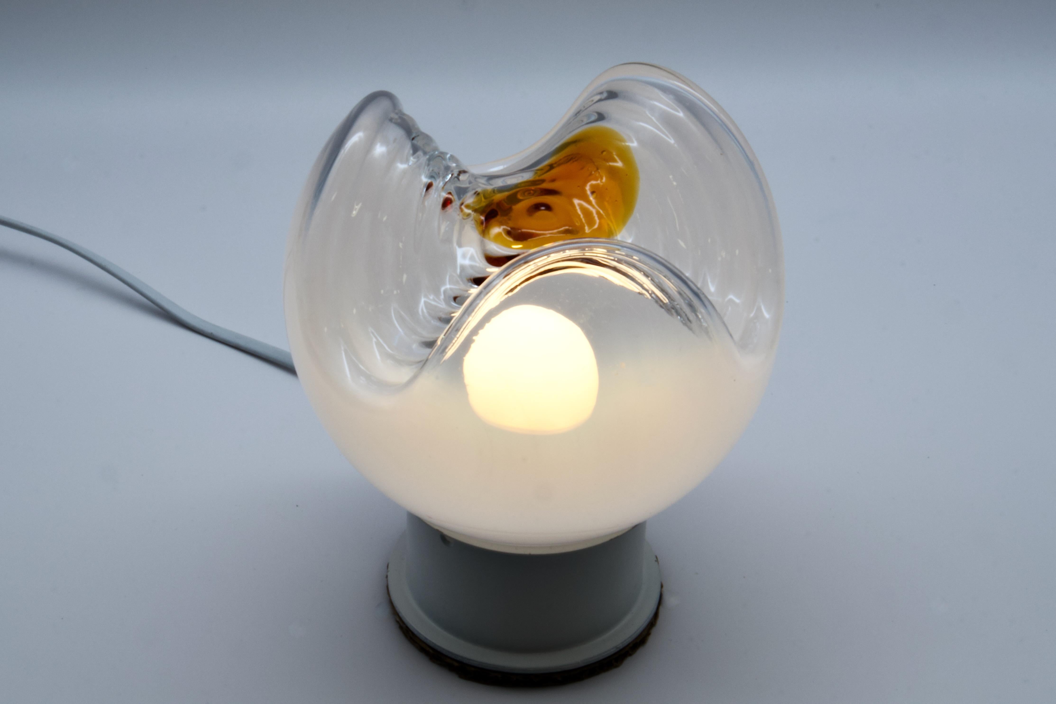 Magnifique lampe de bureau en verre de Murano, Mazzega, Italie, 1970 en vente 1