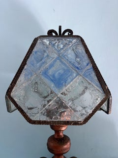 Mid Century Modern Murano Glass Table Lamp Poliarte by Longobard 1970s
