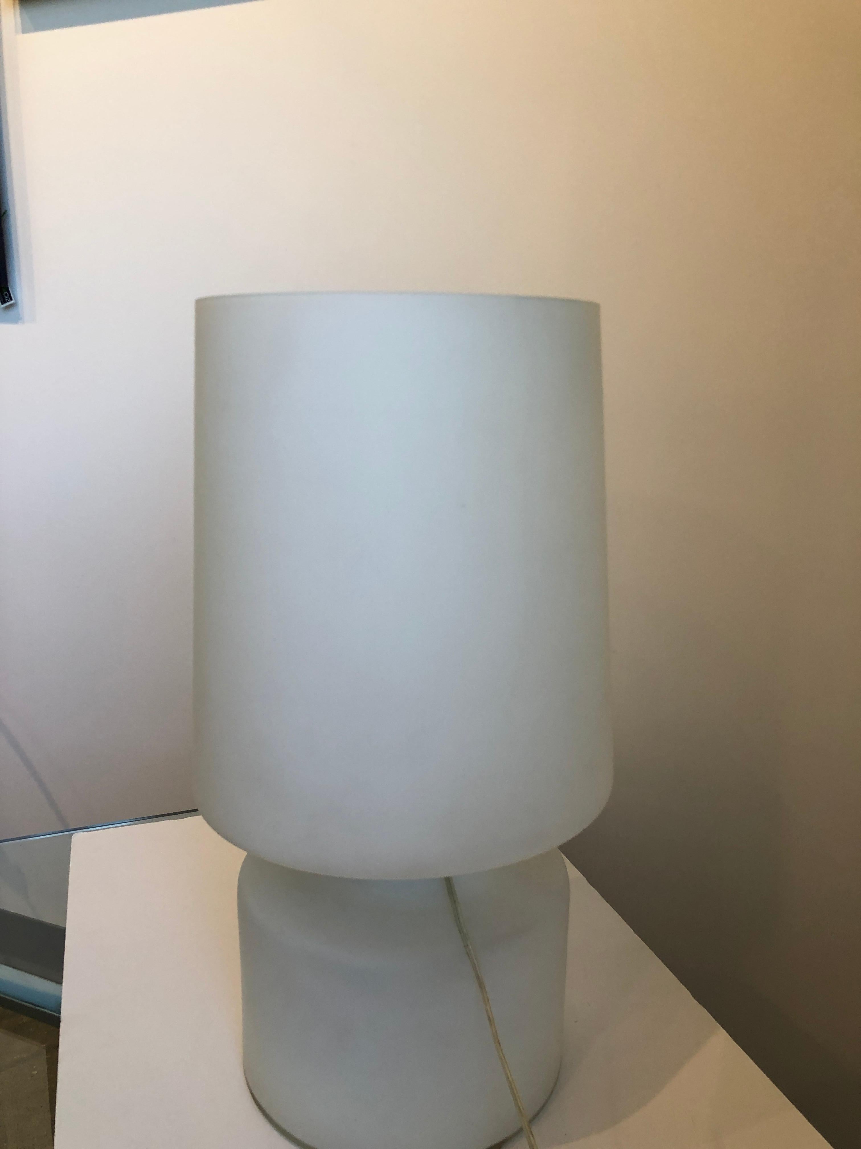 Italian Missoni Style White, Brown, Orange and Blue Murano Art Glass Table Lamp For Sale 8