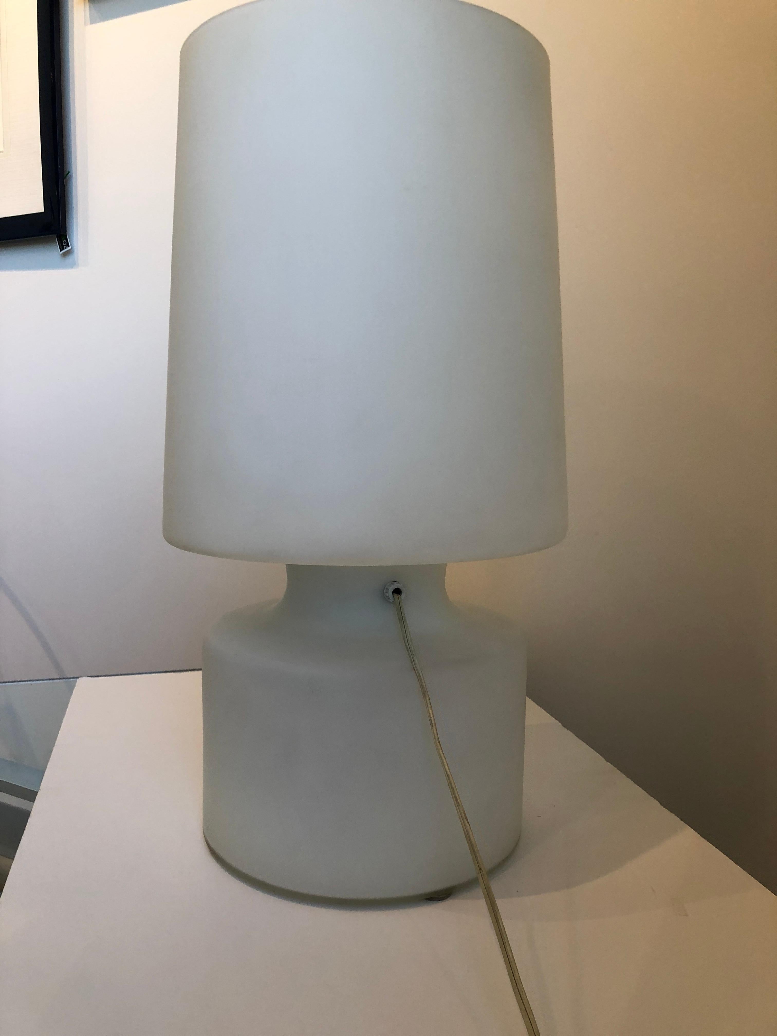 Italian Missoni Style White, Brown, Orange and Blue Murano Art Glass Table Lamp For Sale 9
