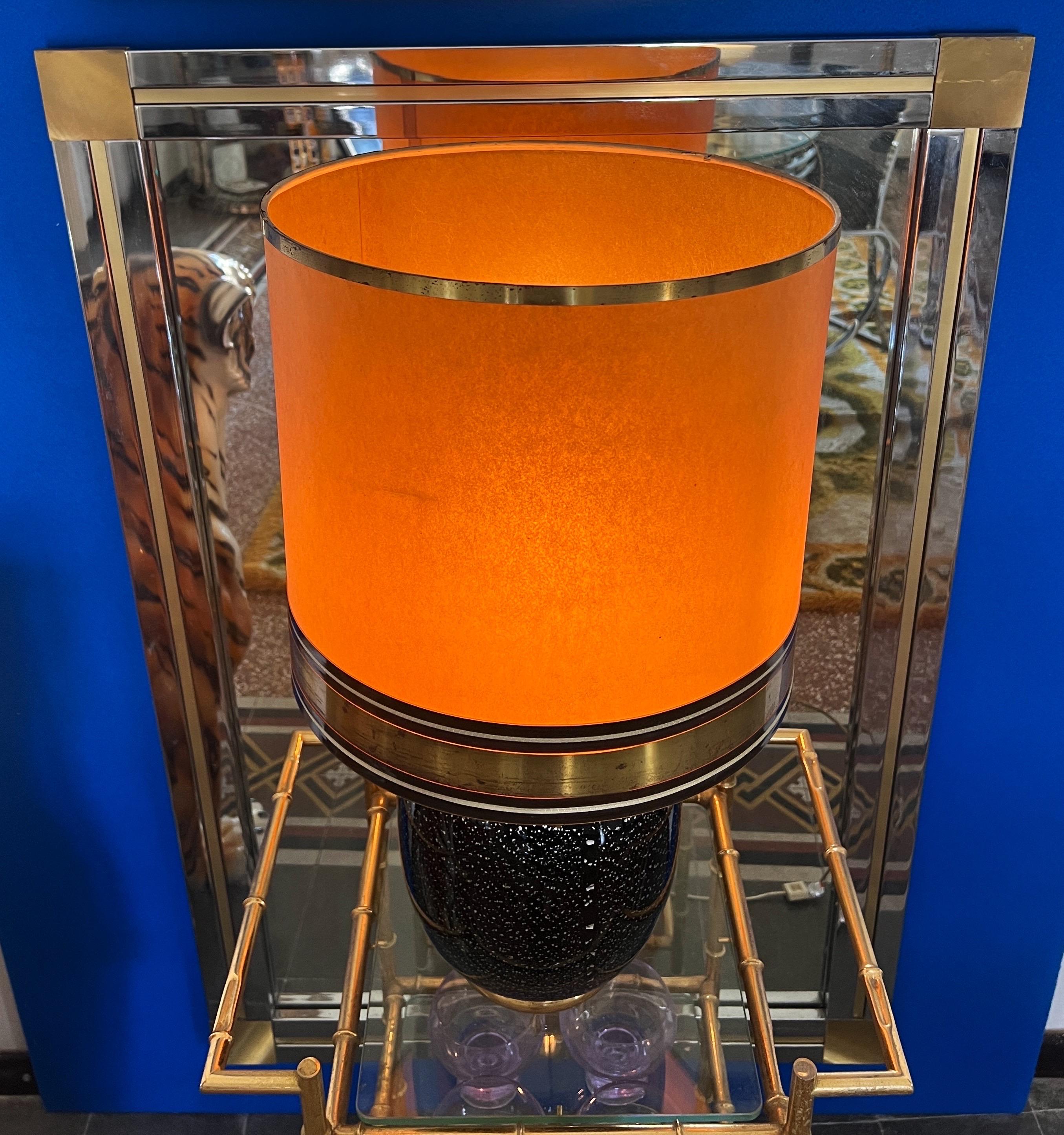 Metal Mid century modern Murano glass table light For Sale