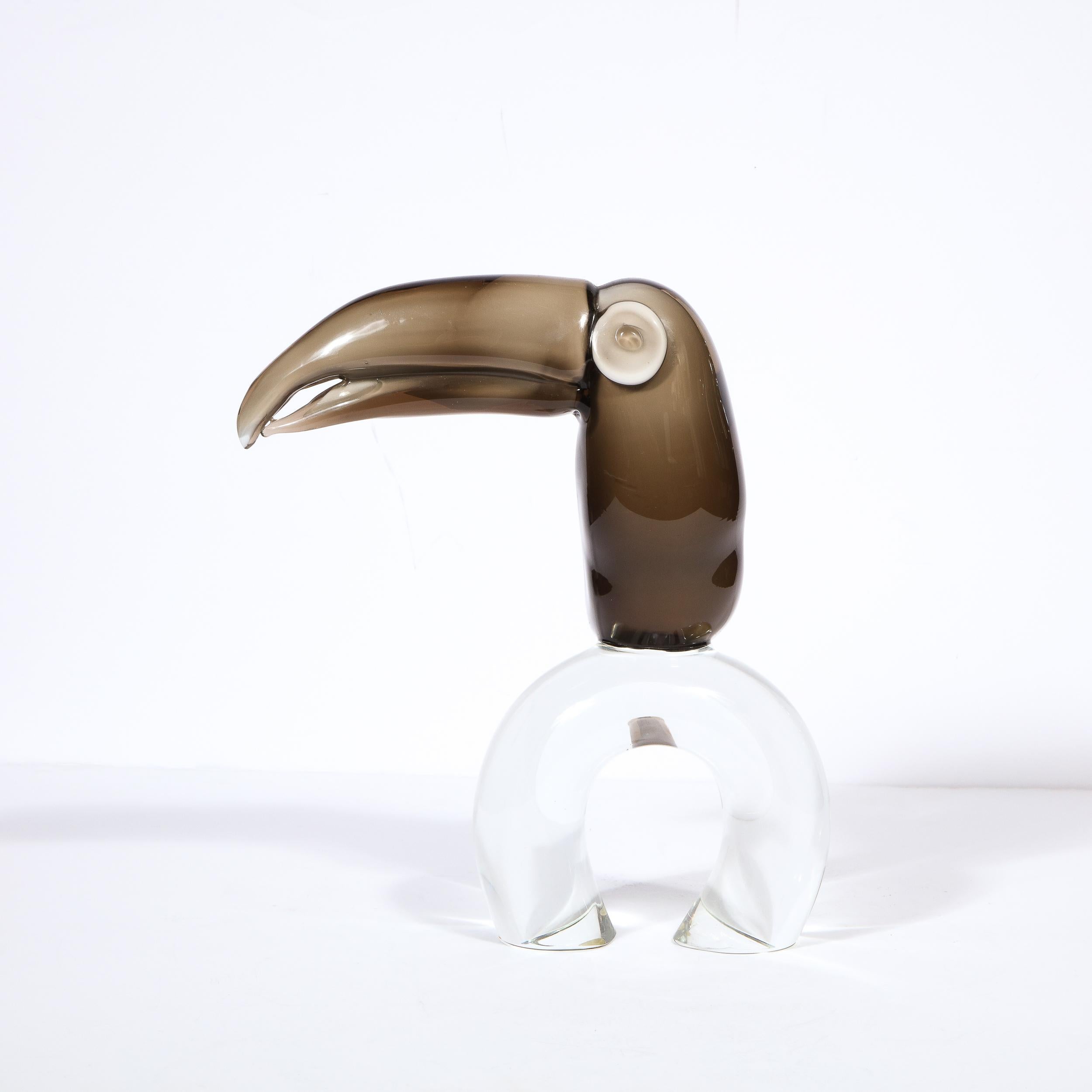 Verre de Murano Sculpture toucan moderne du milieu du siècle dernier en verre de Murano signée par Licio Zanetti en vente