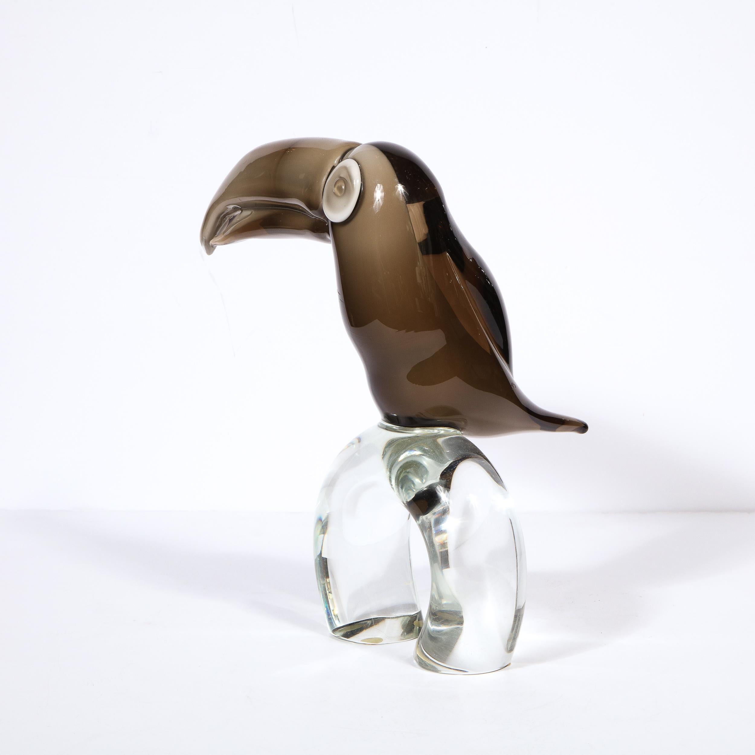 Mid-Century Modern Murano Glass Toucan Sculpture Signed by Licio Zanetti For Sale 3