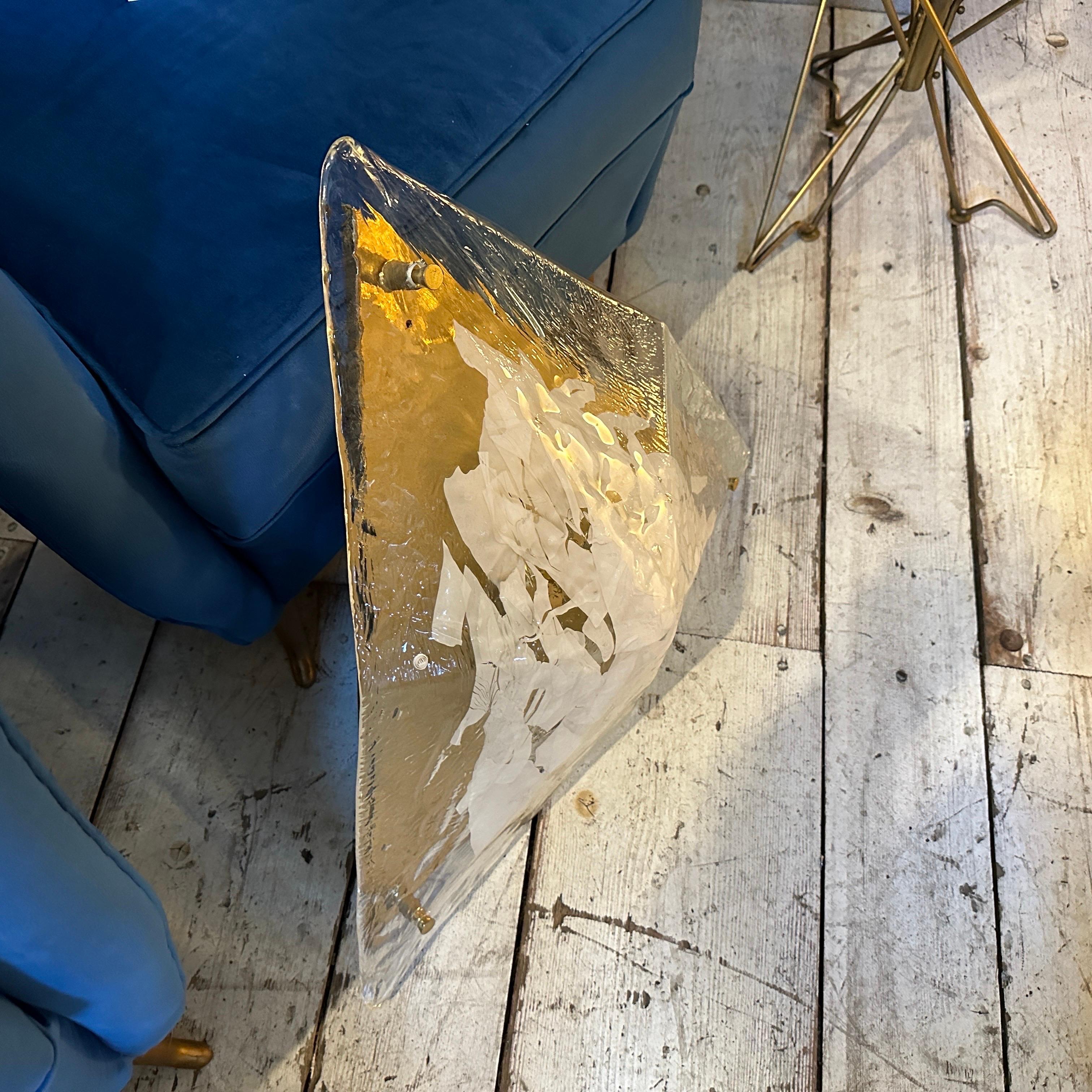 Mid-Century Modern Murano Glass Triangular Wall or Ceiling Light by La Murrina For Sale 2