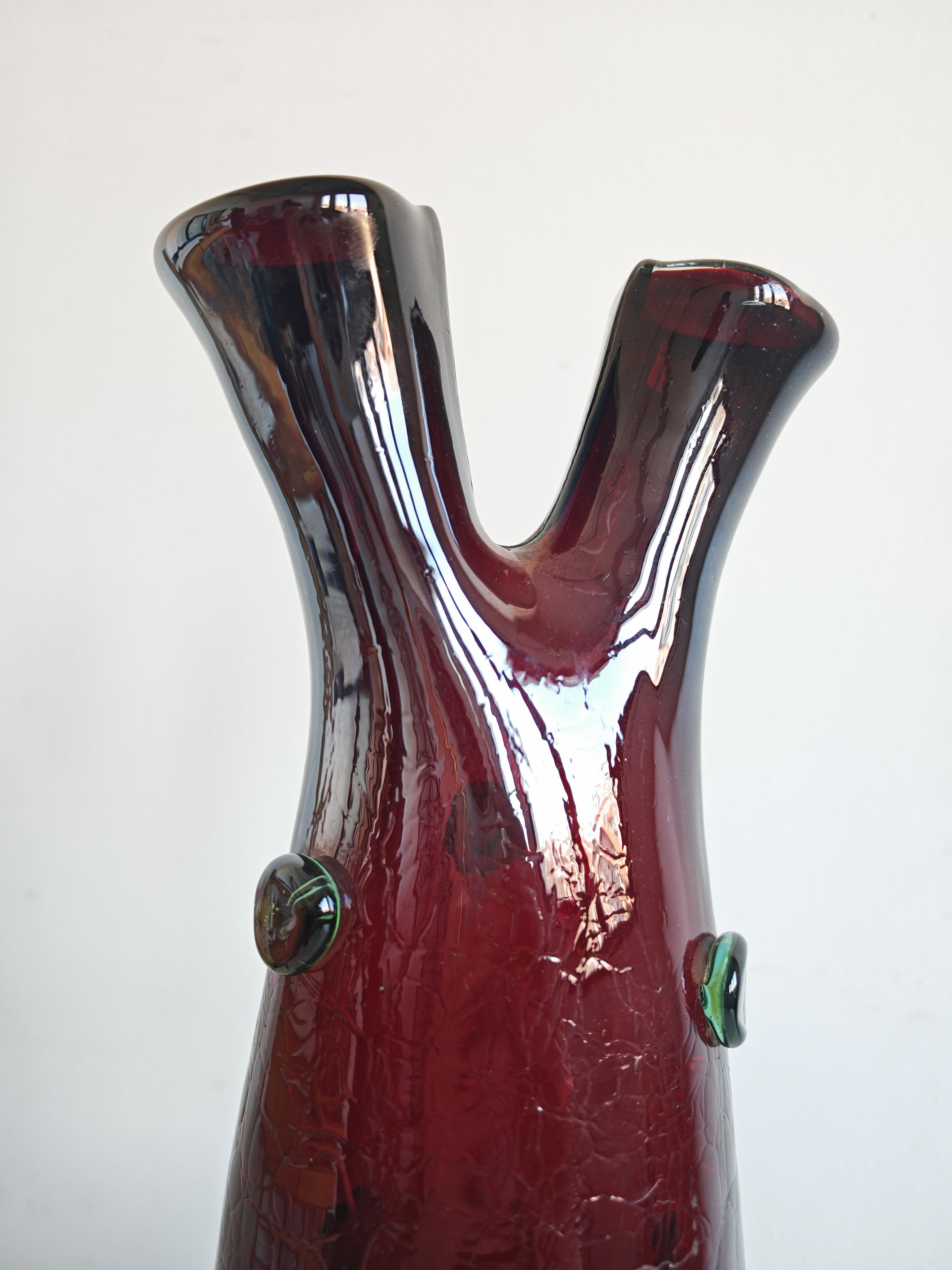 Mid-Century Modern Mid Century Modern Murano glass vase by Luciano Ferro, Italy 1950s en vente