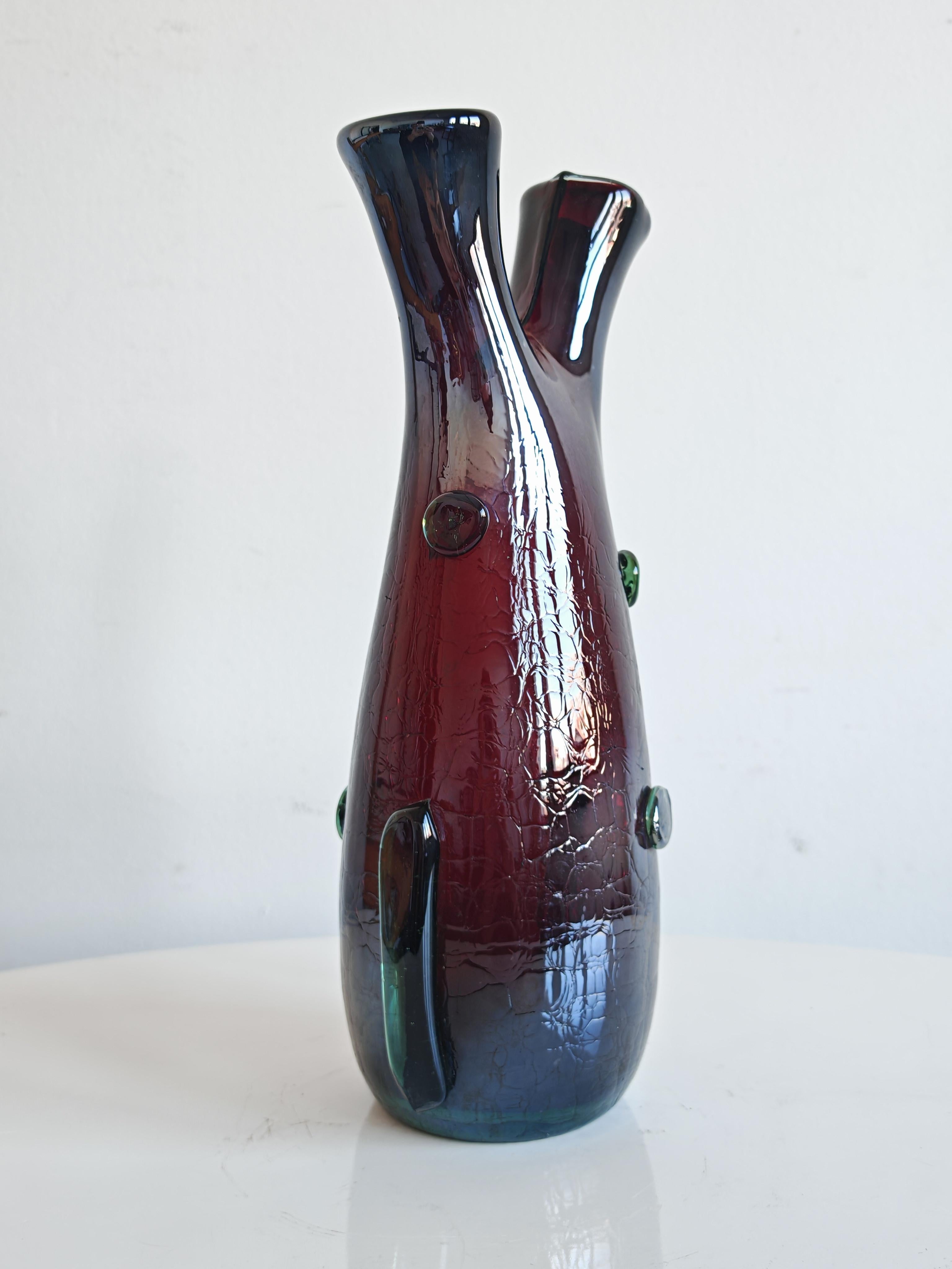 Mid Century Modern Murano glass vase by Luciano Ferro, Italy 1950s Bon état - En vente à Beograd, RS