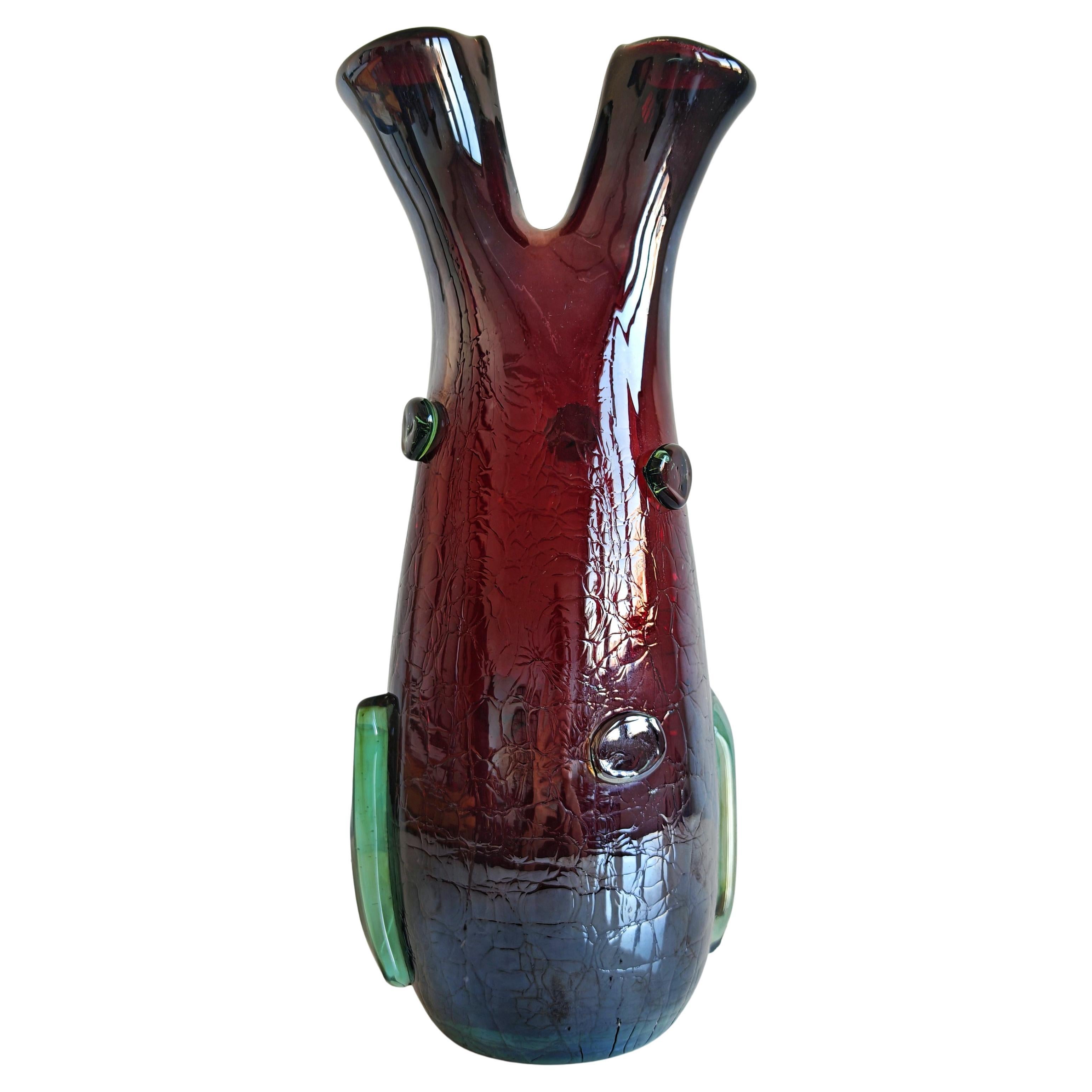 Mid Century Modern Murano glass vase by Luciano Ferro, Italy 1950s