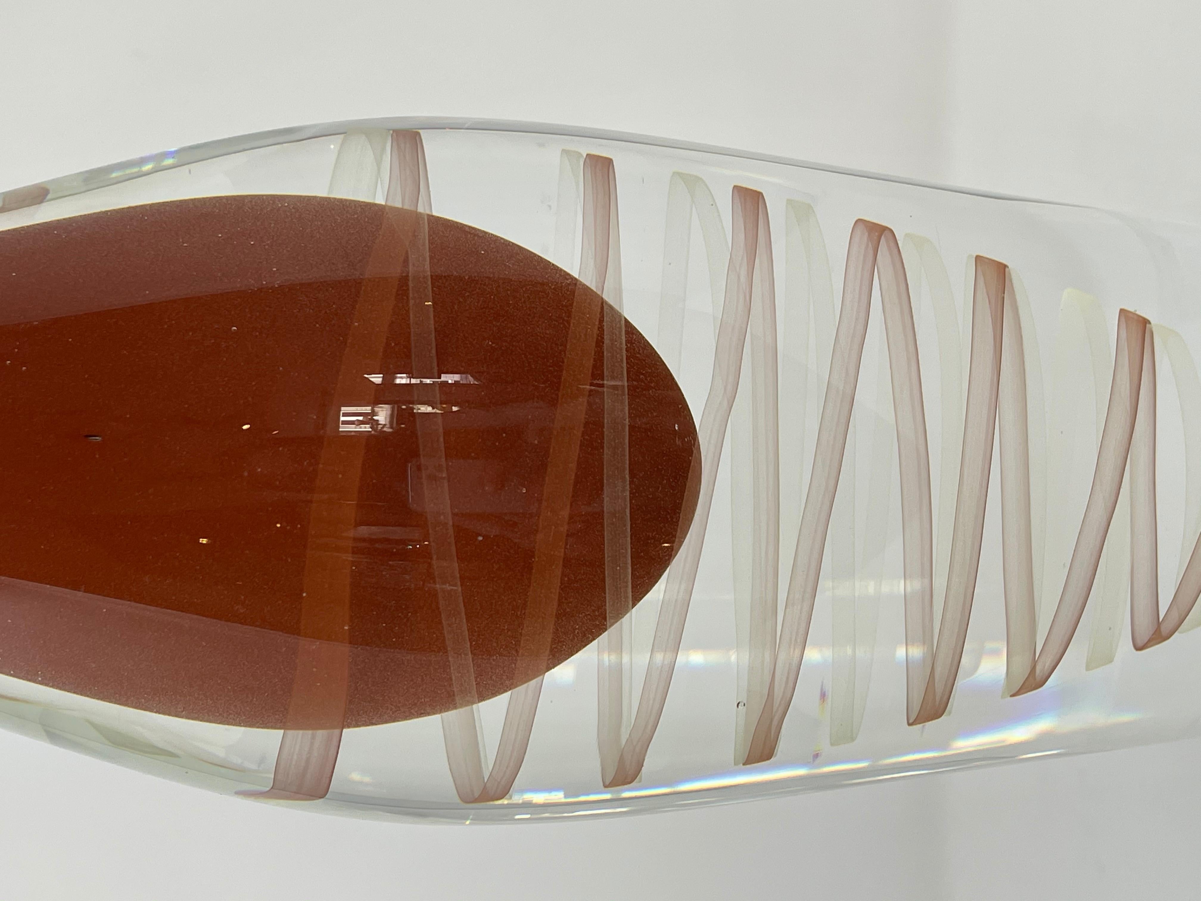 Italian Mid-Century Modern Murano Glass Vase by Seguso, Vetri d'Arte, 1960s For Sale