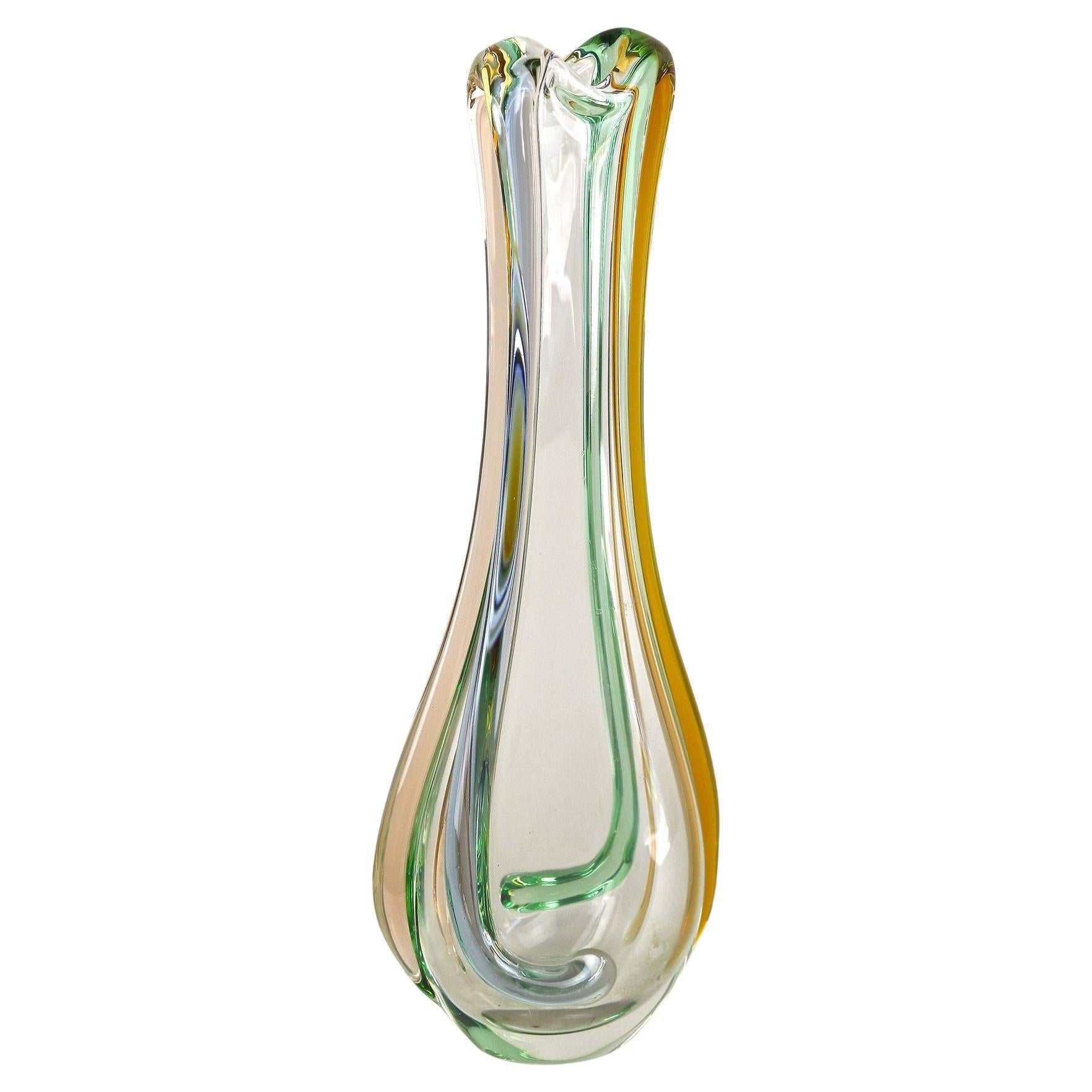 Mid Century Modern Murano Glass Vase by Sommerso Murano, Italy circa 1960