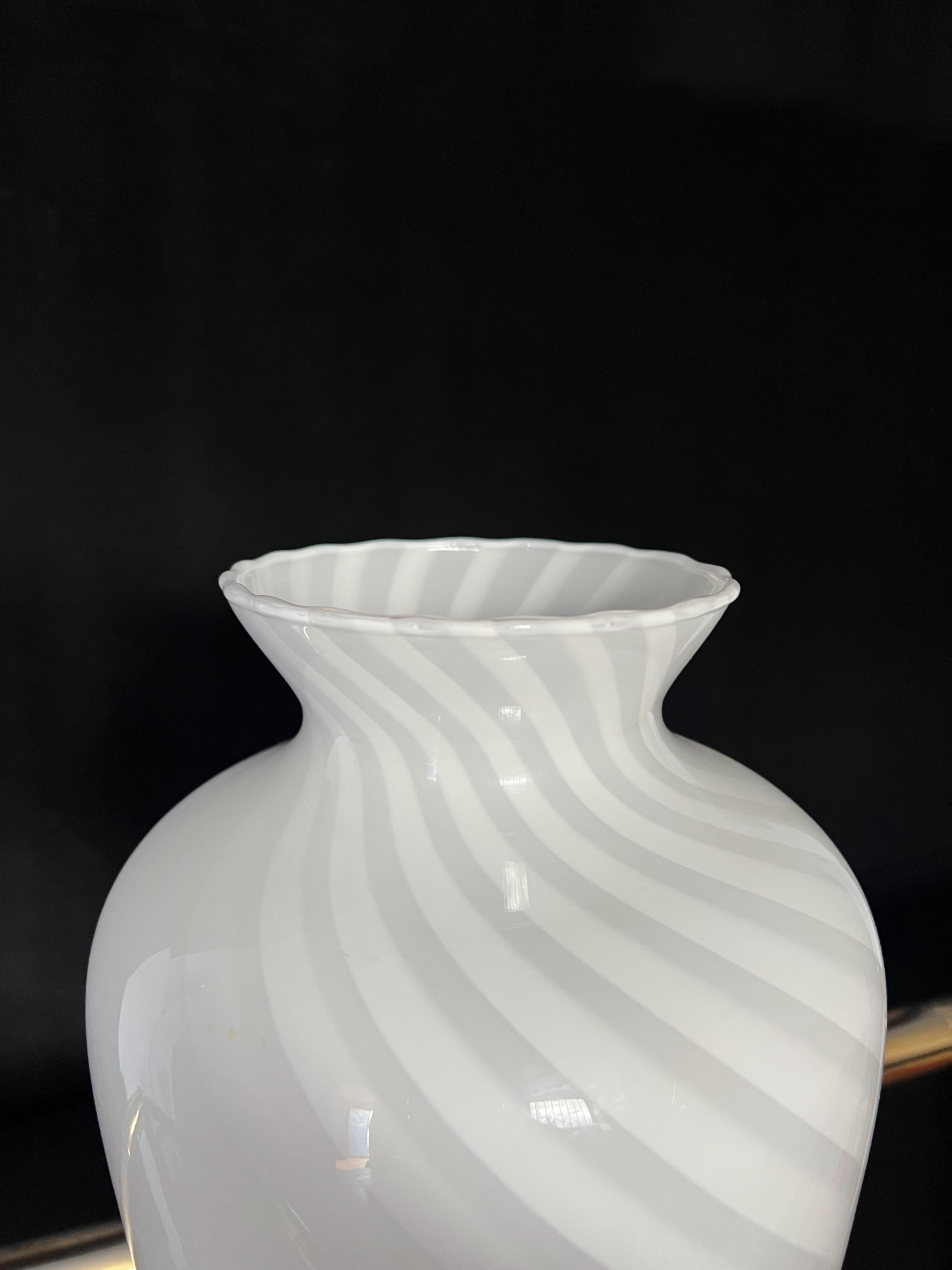 20th Century Mid Century Modern Murano Glass Vase attributed to Venini, 1970s For Sale