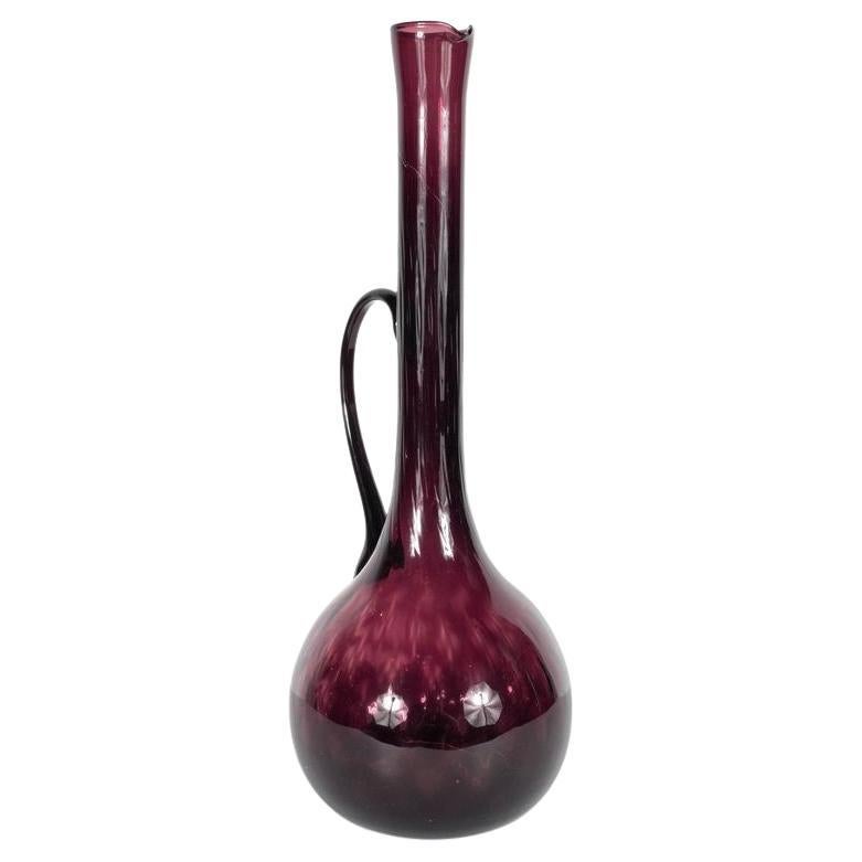 Mid-Century Modern Murano Glass Vase / Decorative Pitcher in Aubergine Hues