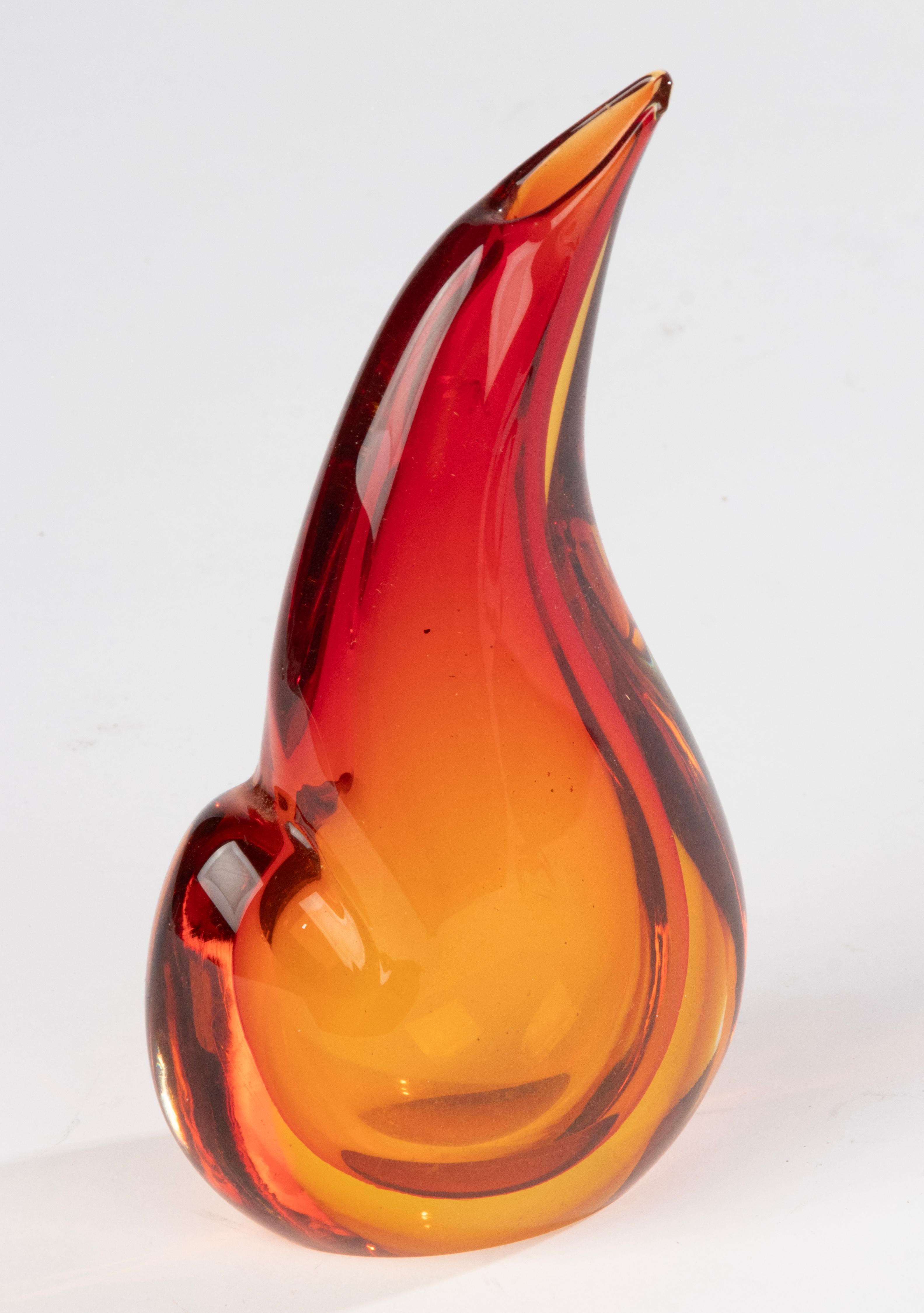 Hand-Crafted Mid-Century Modern Murano Glass Vase - Fulvio Bianconi  For Sale