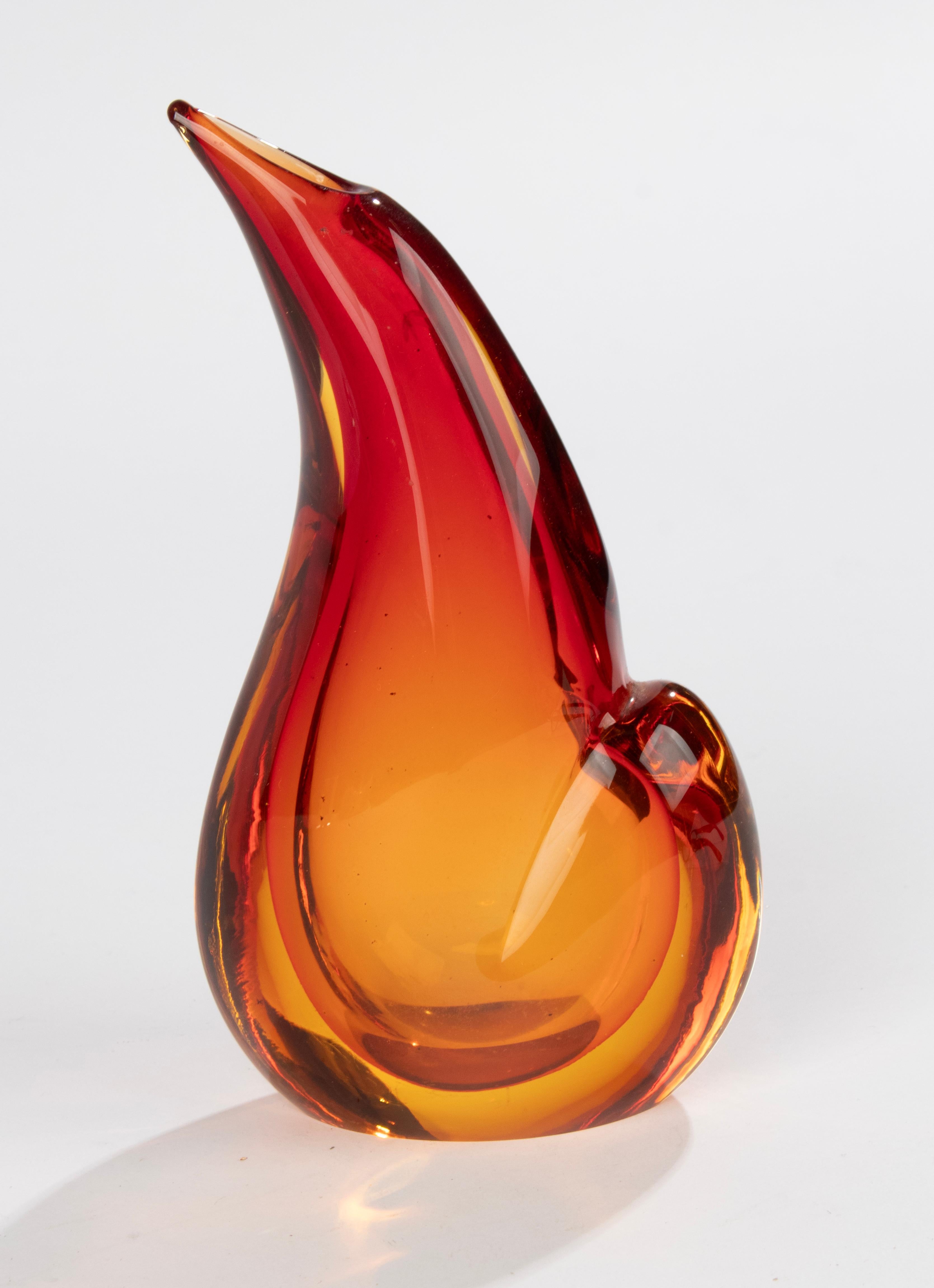 Vase en verre de Murano moderne du milieu du siècle dernier - Fulvio Bianconi  Bon état - En vente à Casteren, Noord-Brabant