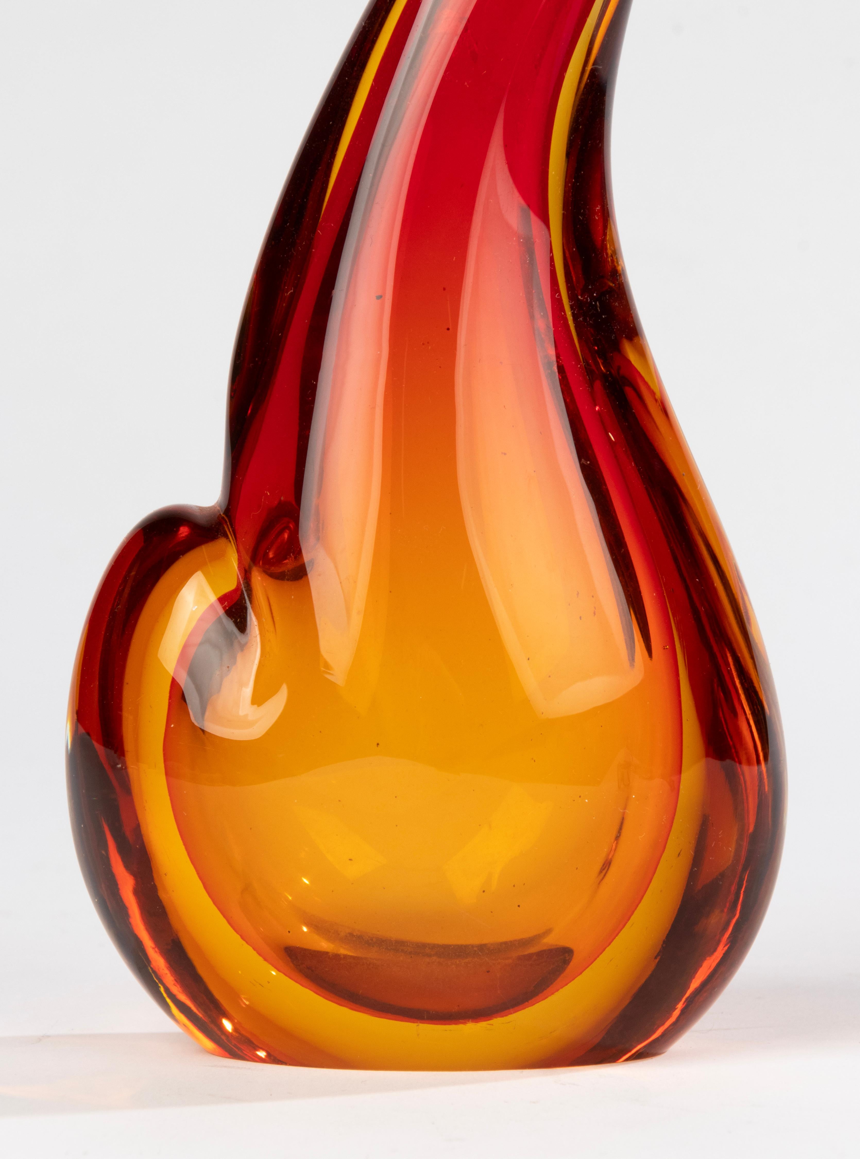 Verre d'art Vase en verre de Murano moderne du milieu du siècle dernier - Fulvio Bianconi  en vente