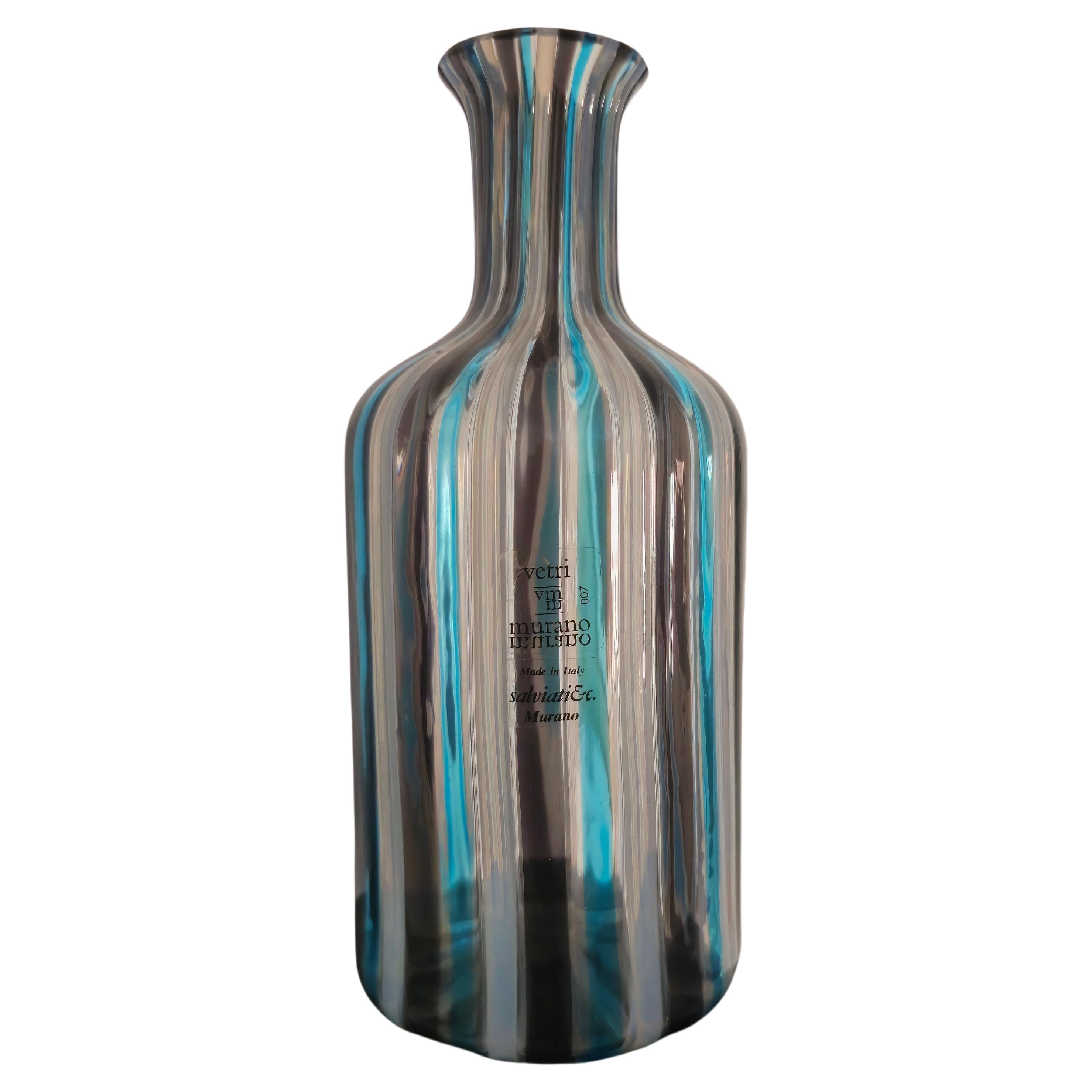 Mid-Century Modern Murano Glas Vase Multicolor Salviati & C Design Italien 80/90s
