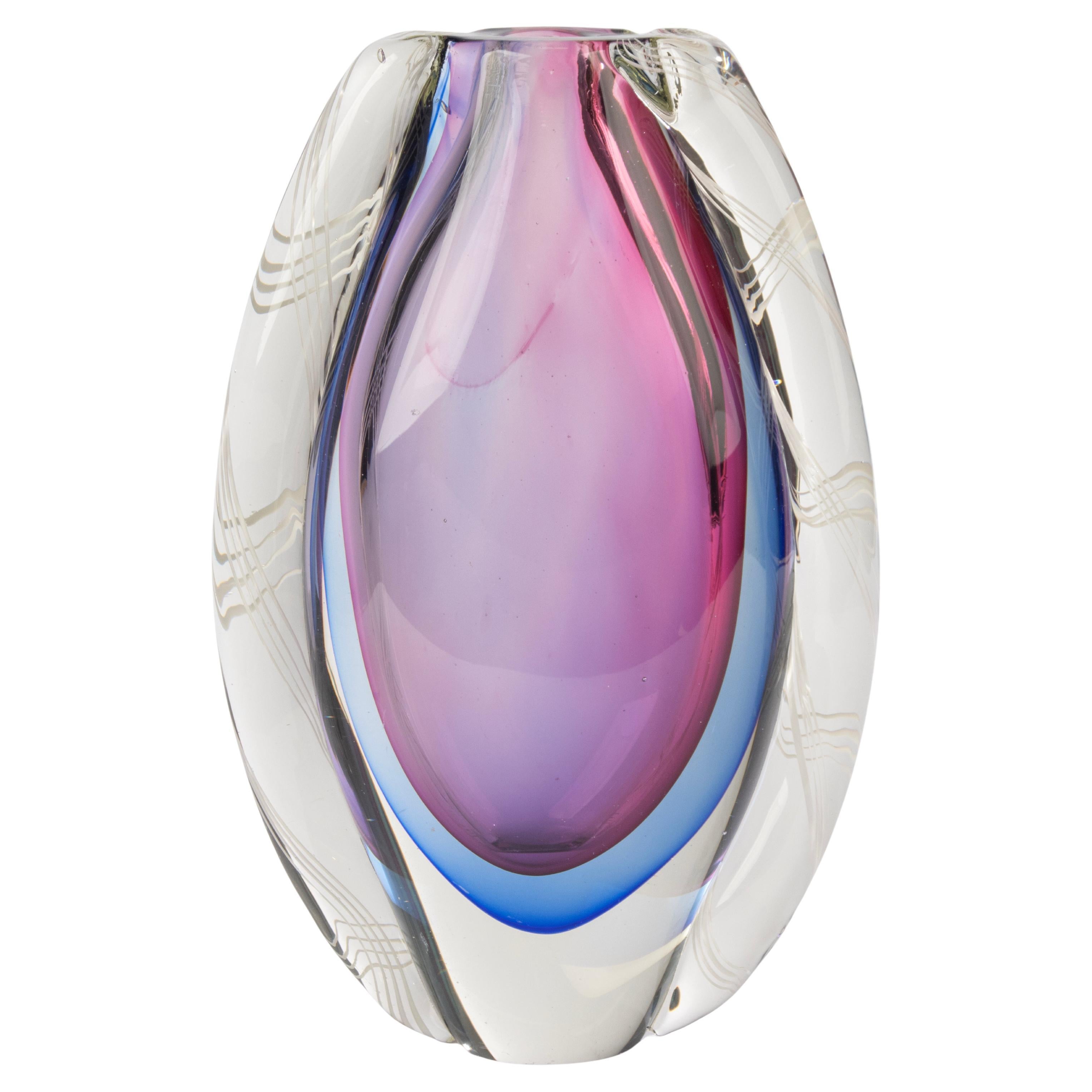 Vase en verre Murano Glass Sommerso, moderne du milieu du siècle - Sommerso