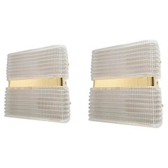 Glass wall sconces - Italy - a pair
