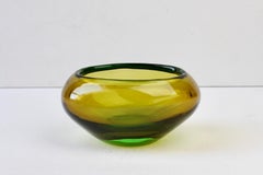 Mid-Century Modern Murano Green Glass Bowl or Vase by Flavio Poli, Italy, 1960