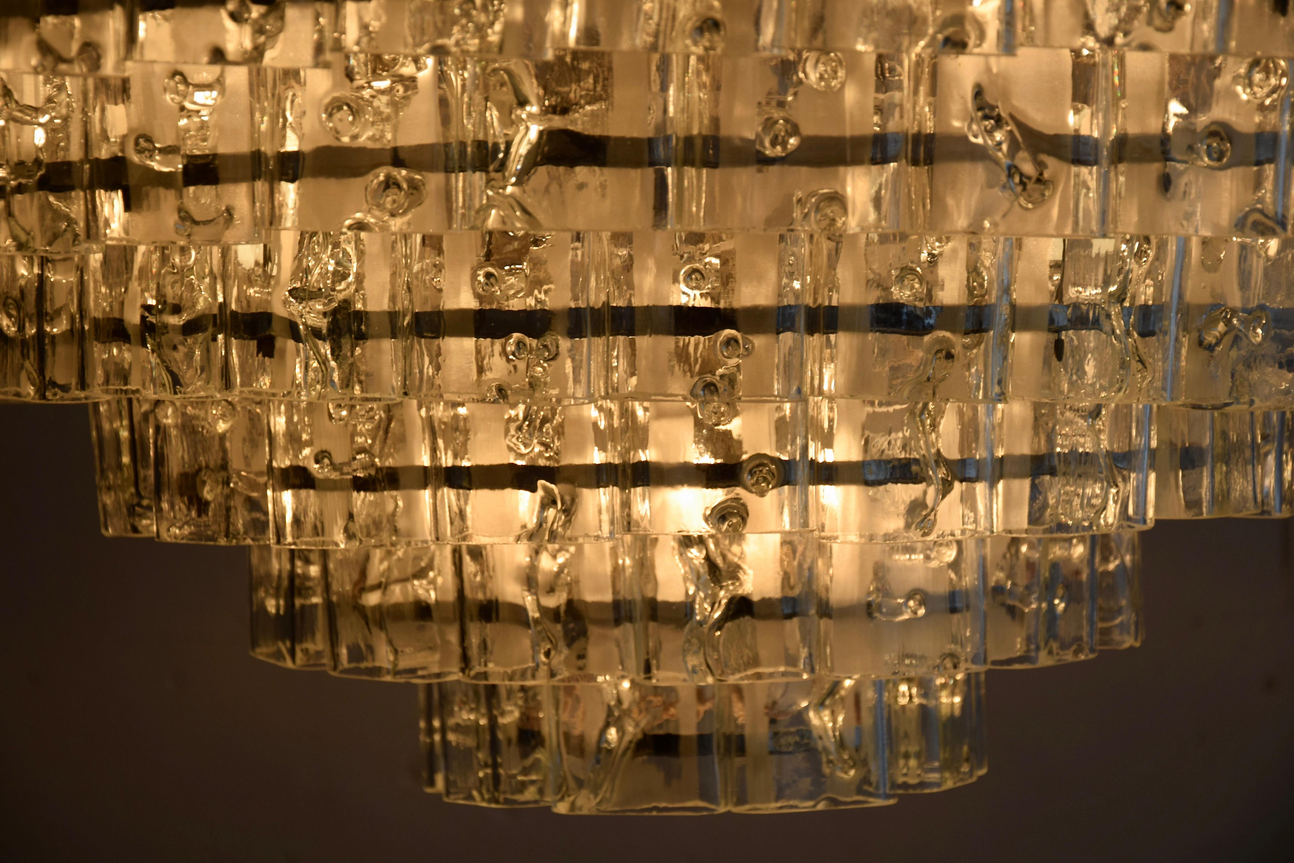 Mid-Century Modern Murano Hand Blown Glass XXL Flush Mount Lamp For Sale 5