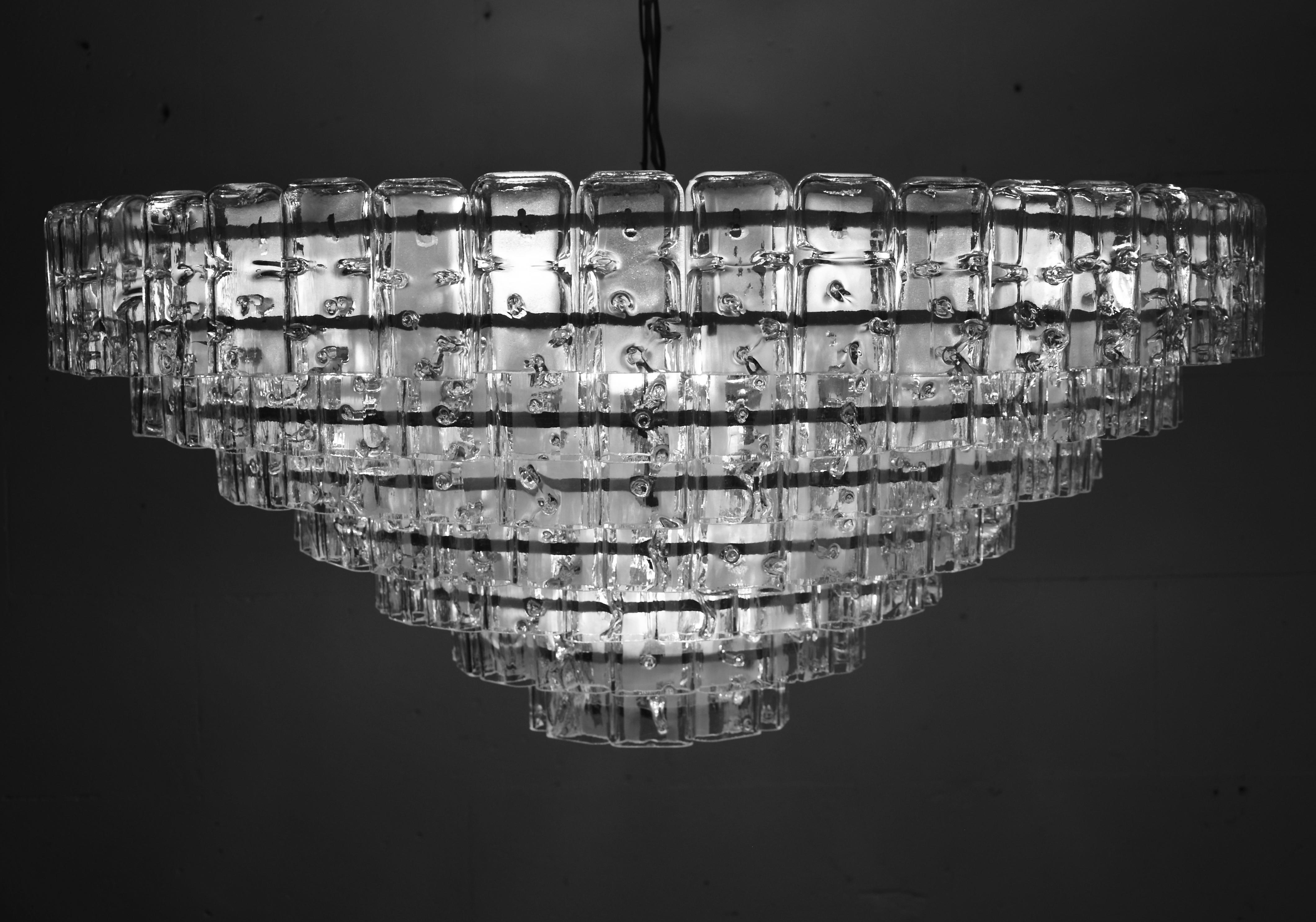 Mid-Century Modern Murano Hand Blown Glass XXL Flush Mount Lamp For Sale 9