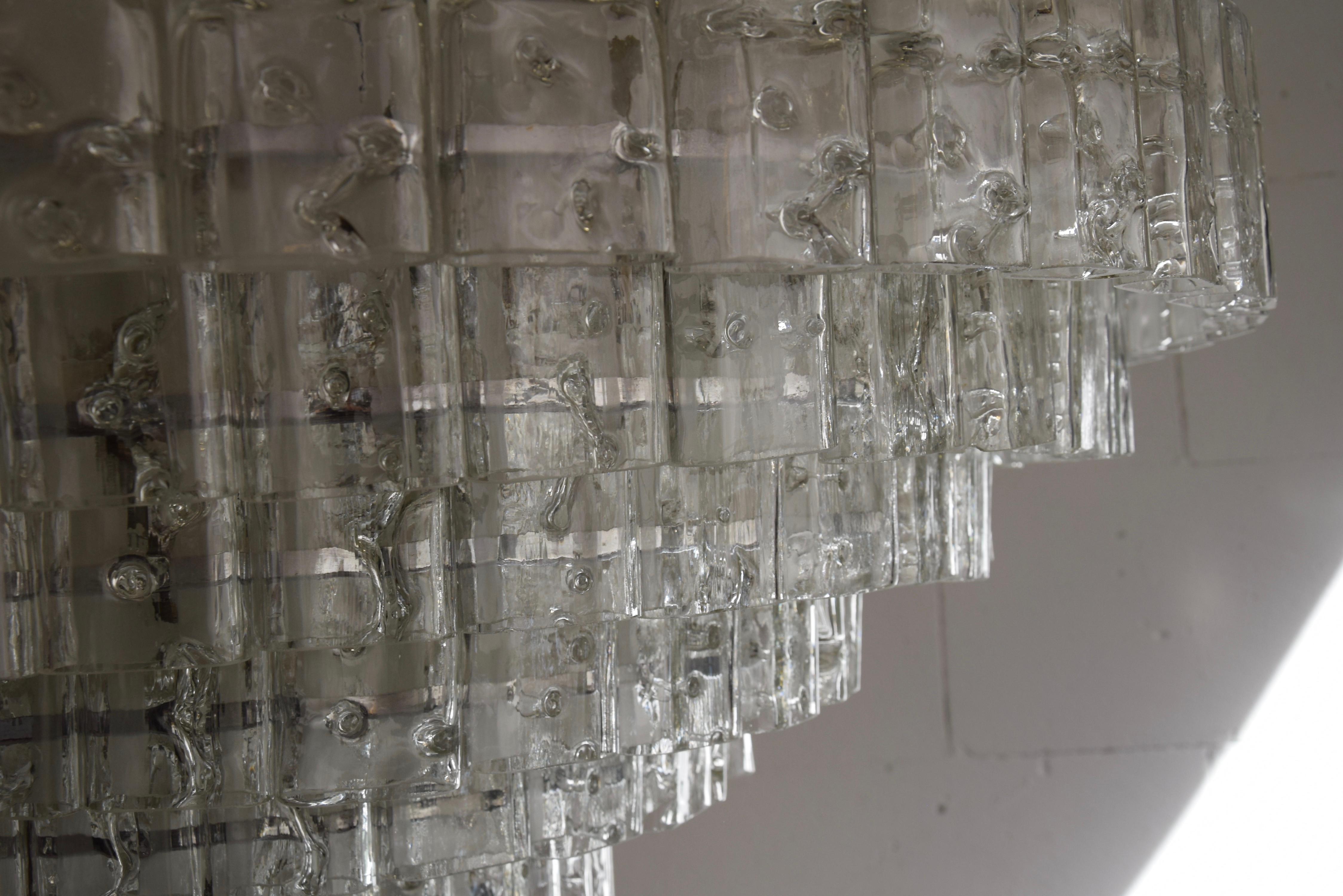Mid-Century Modern Murano Hand Blown Glass XXL Flush Mount Lamp For Sale 1