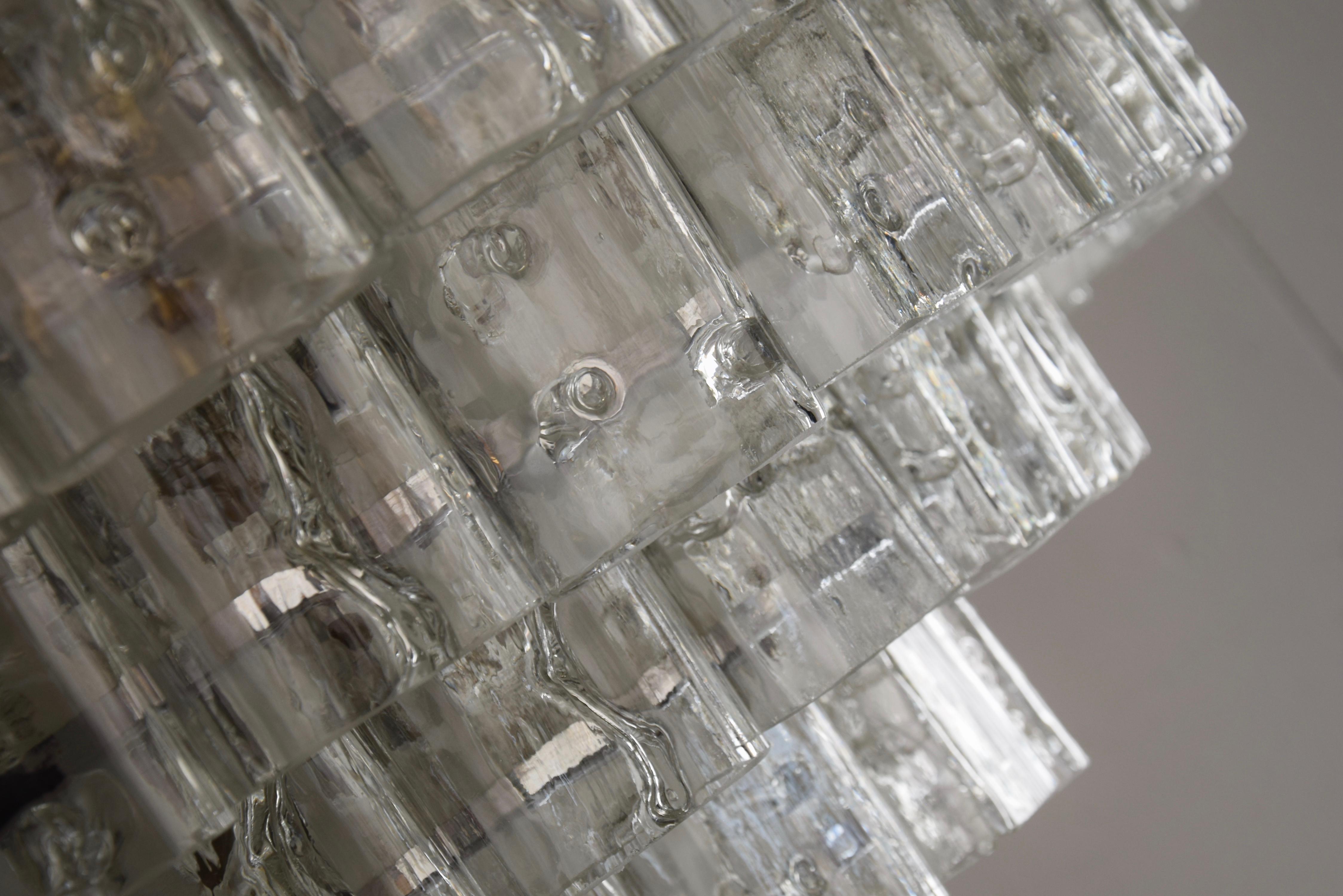 Mid-Century Modern Murano Hand Blown Glass XXL Flush Mount Lamp For Sale 2