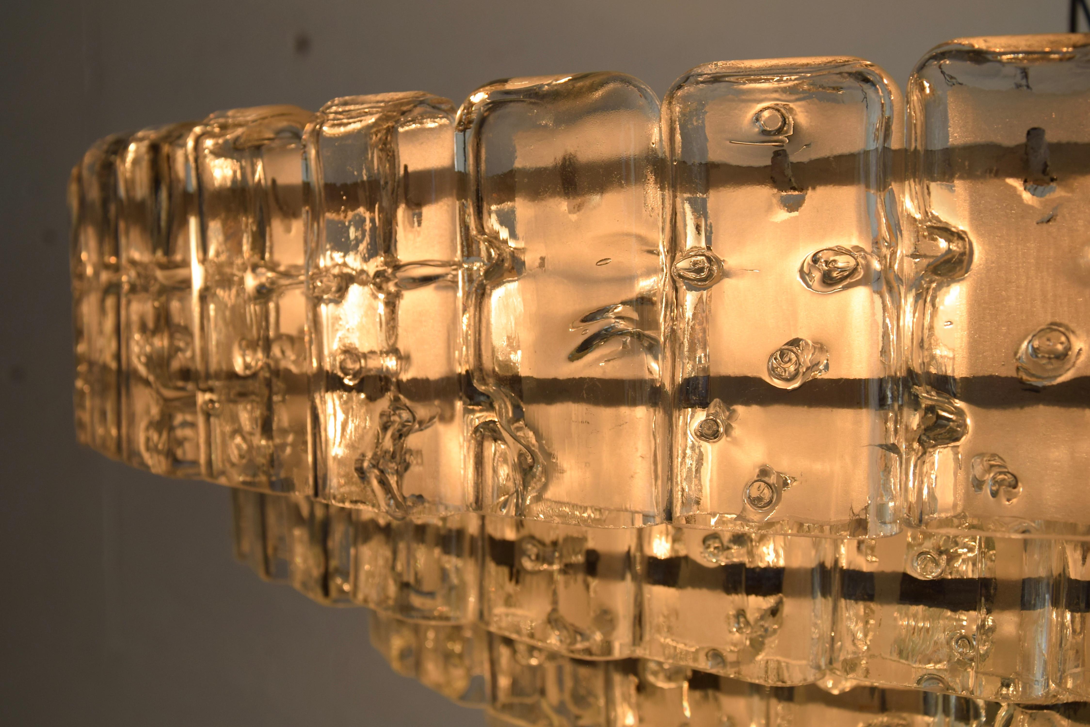 Mid-Century Modern Murano Hand Blown Glass XXL Flush Mount Lamp For Sale 4