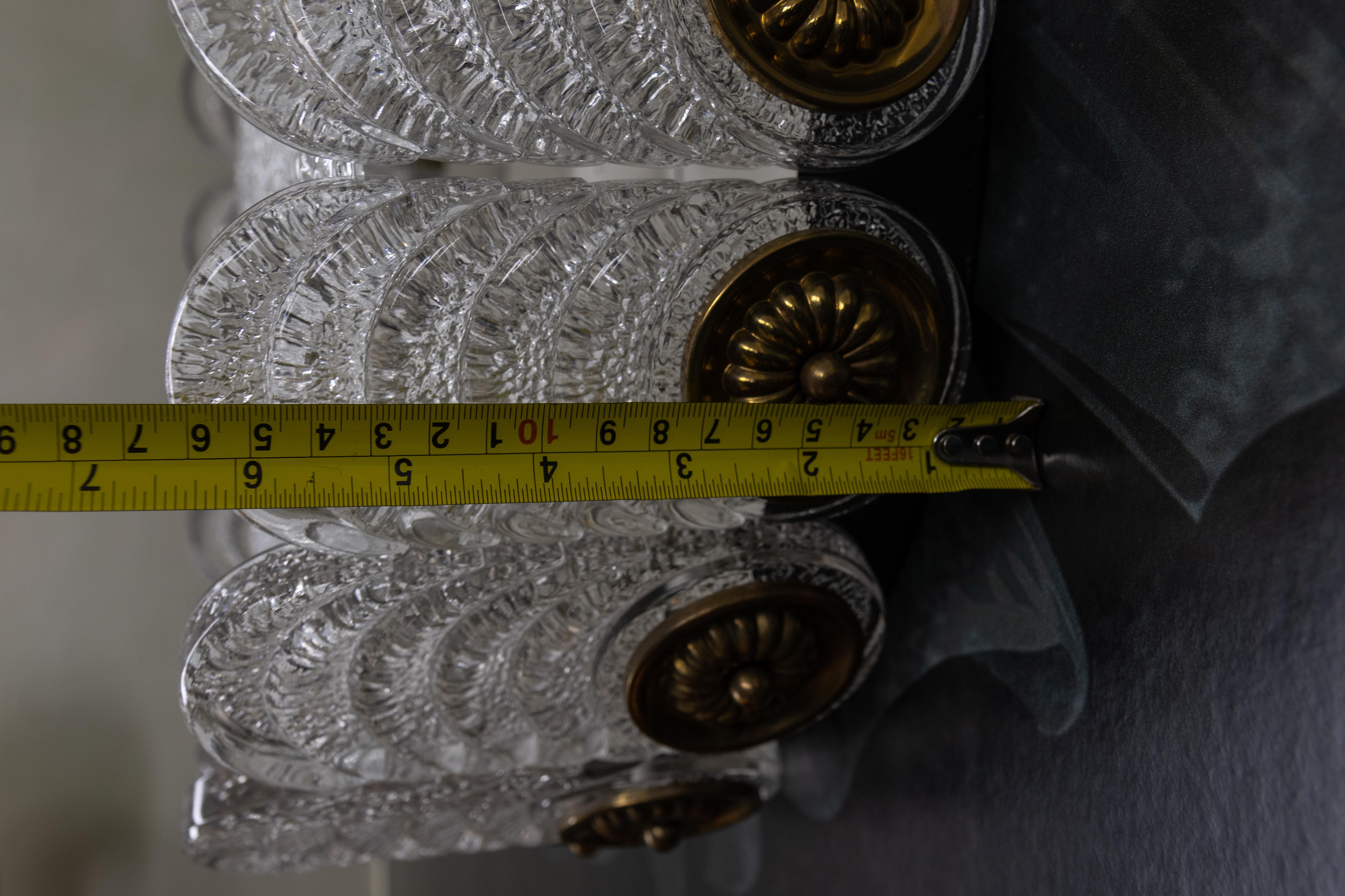 Mid-Century Modern Murano Ice Glass Round Flush Mount by Kaiser Leuchten, 1970s For Sale 10
