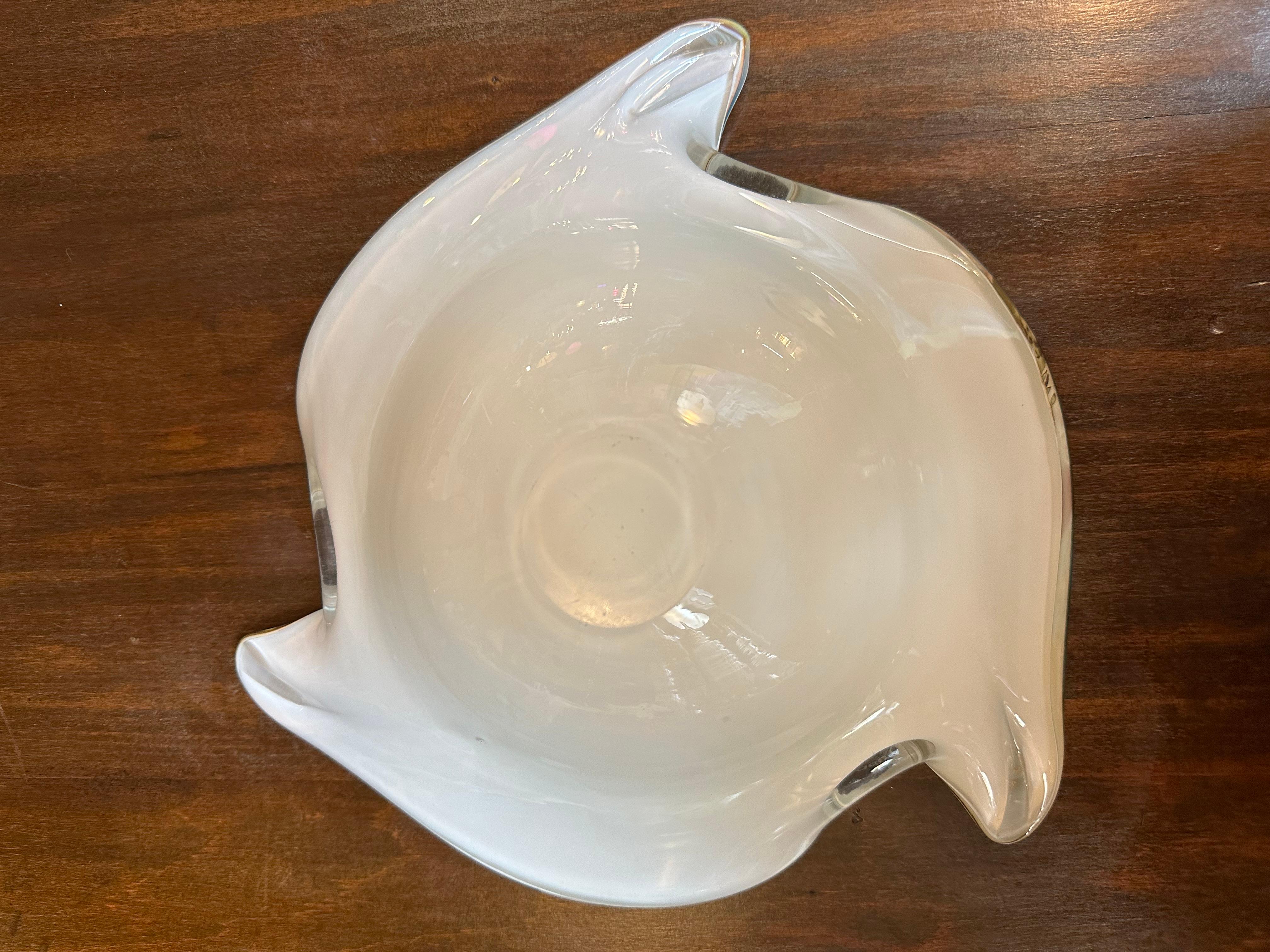 Murano Glass Mid-Century Modern Murano Italian Art Glass Ashtray Bowl For Sale
