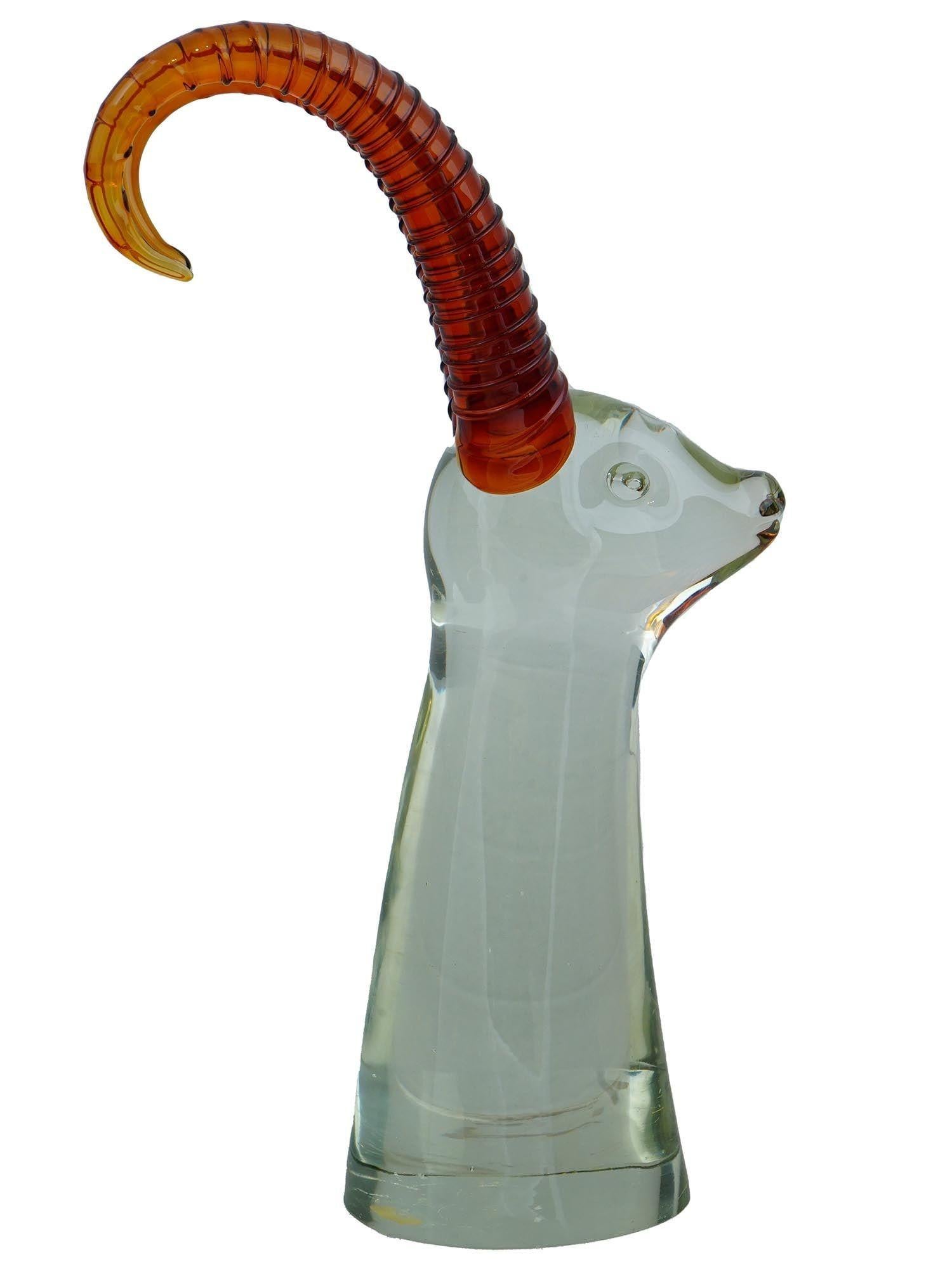 20th Century Mid-Century Modern Murano Italian Glass Sculpture of Antelope For Sale