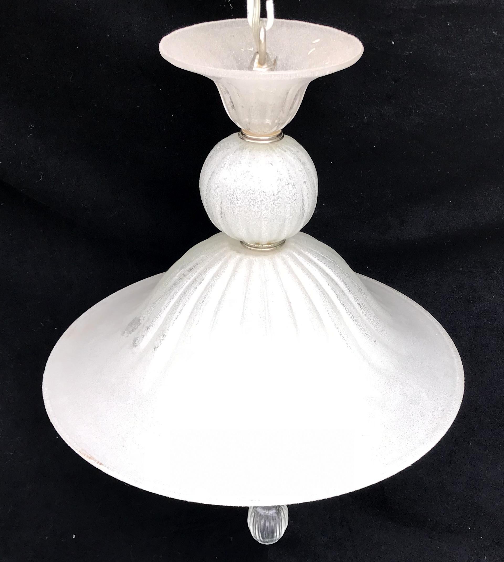 20th Century Mid-Century Modern Murano Italian Venetian Pagoda Lantern Glass Globe Fixture