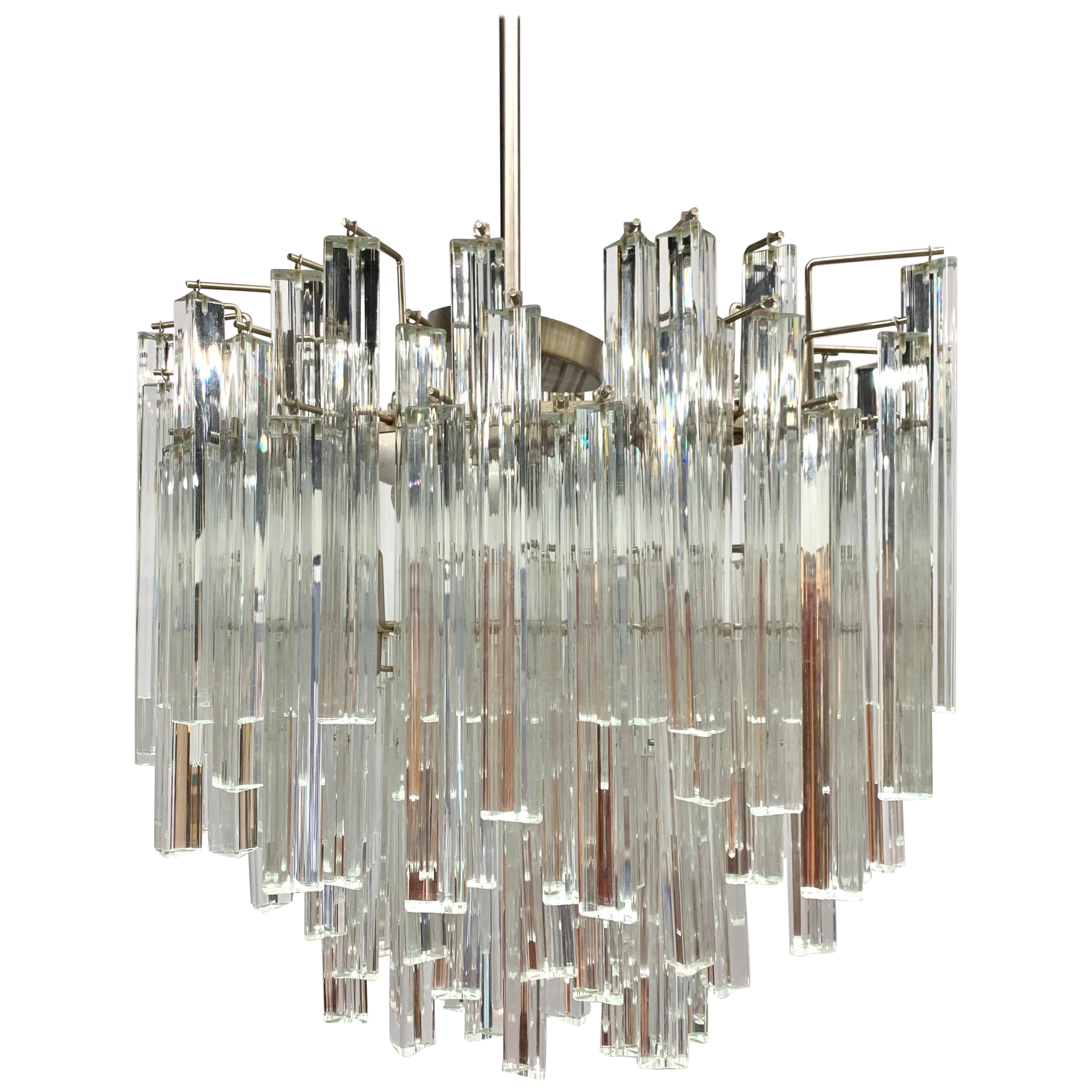 Mid-Century Modern Murano Italy Camer Glass Chandelier