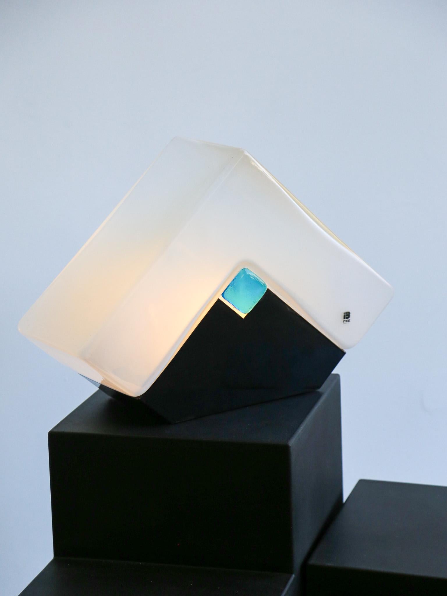 Mid-Century Modern Murano Lota Glass Table Lamp by Gianni Rigo for Itre In Good Condition For Sale In Byron Bay, NSW